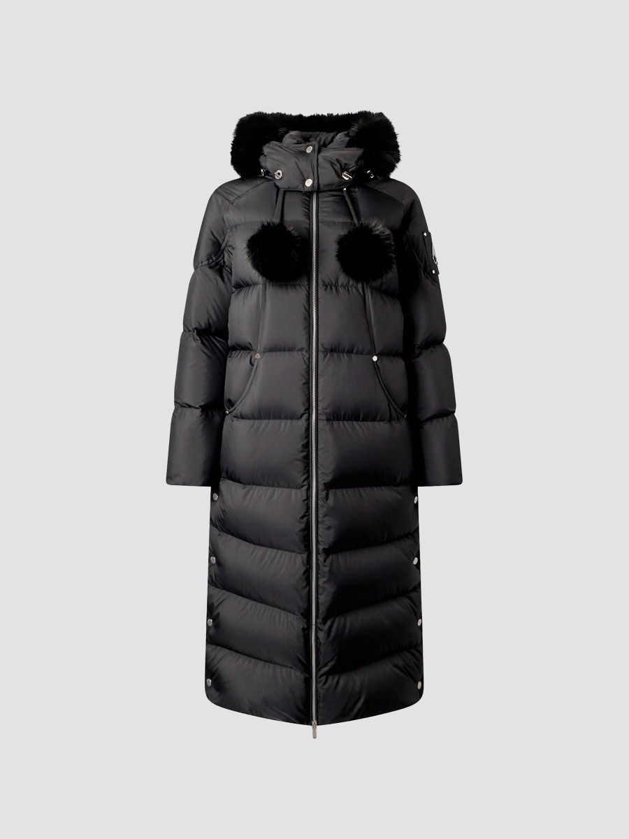 Moose Knuckles Women's Everest Long Down Puffer Coat - Black - Size Small