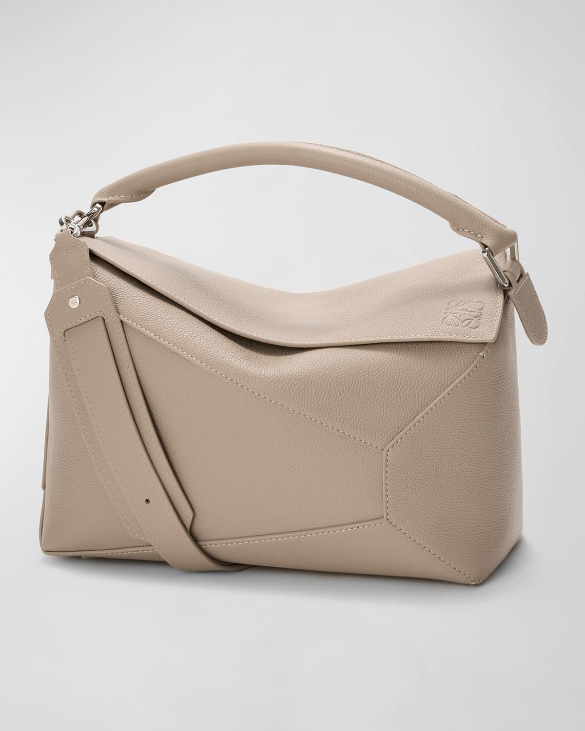 Puzzle Edge Top Handle Bag in Leather