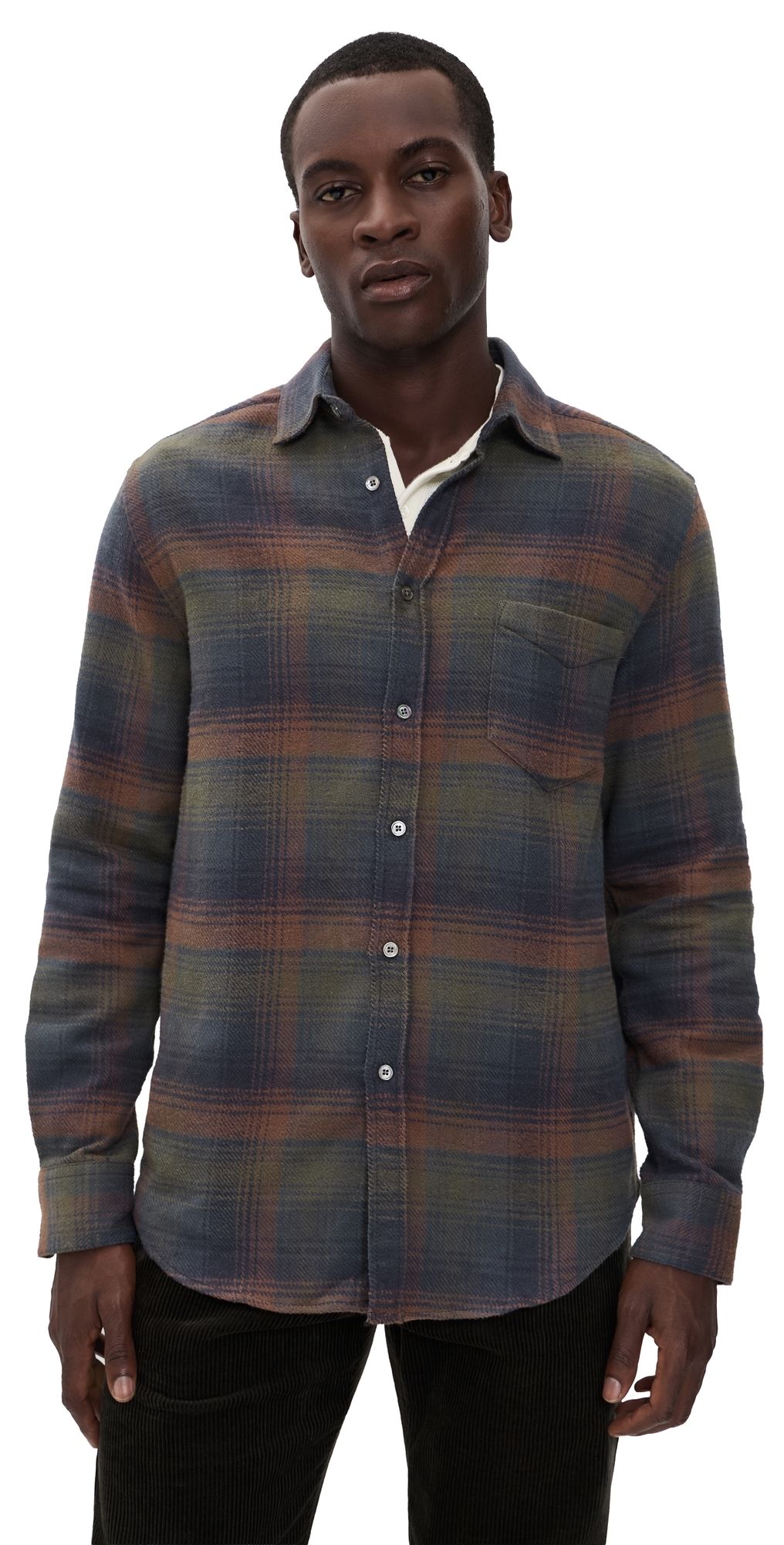 Portuguese Flannel Old Pine Shirt Brown/Olive/Black/Grey XS
