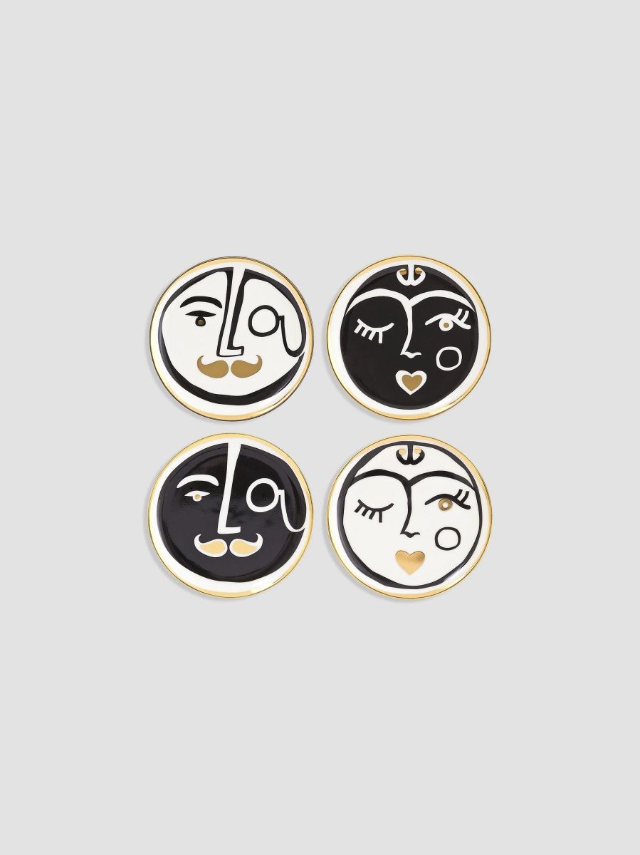Jonathan Adler Set of Four Marseilles Porcelain Coasters
