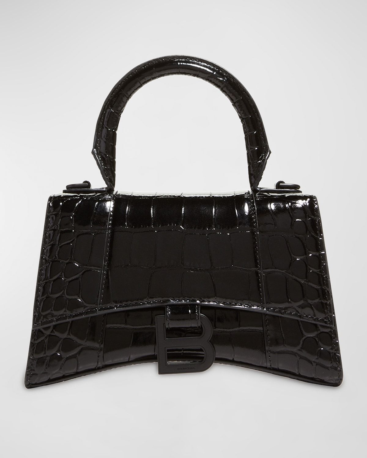Hourglass XS Croc-Embossed Bag