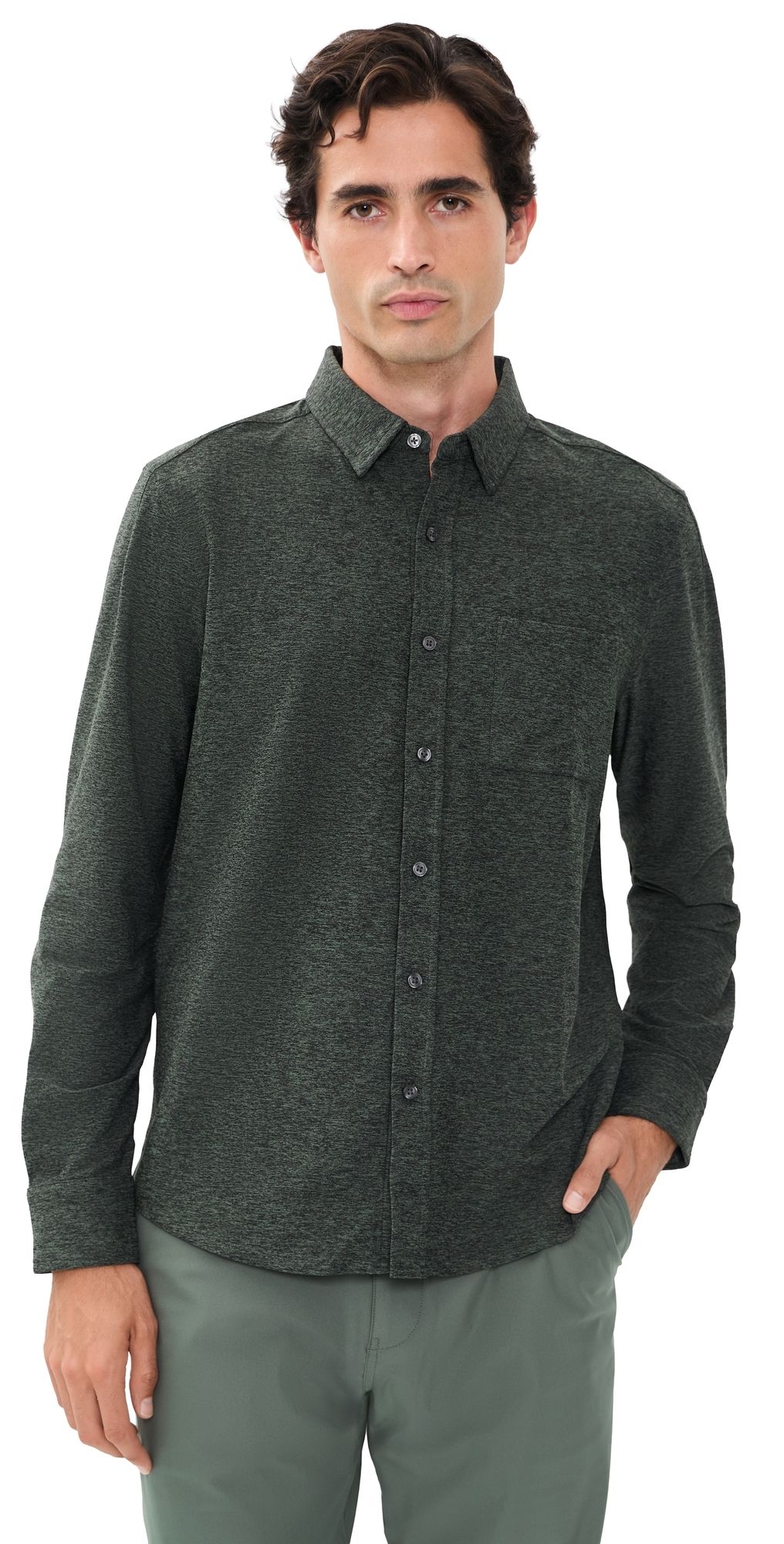 Rhone WFH Shirt Olive Shadow/Black Heather XXL
