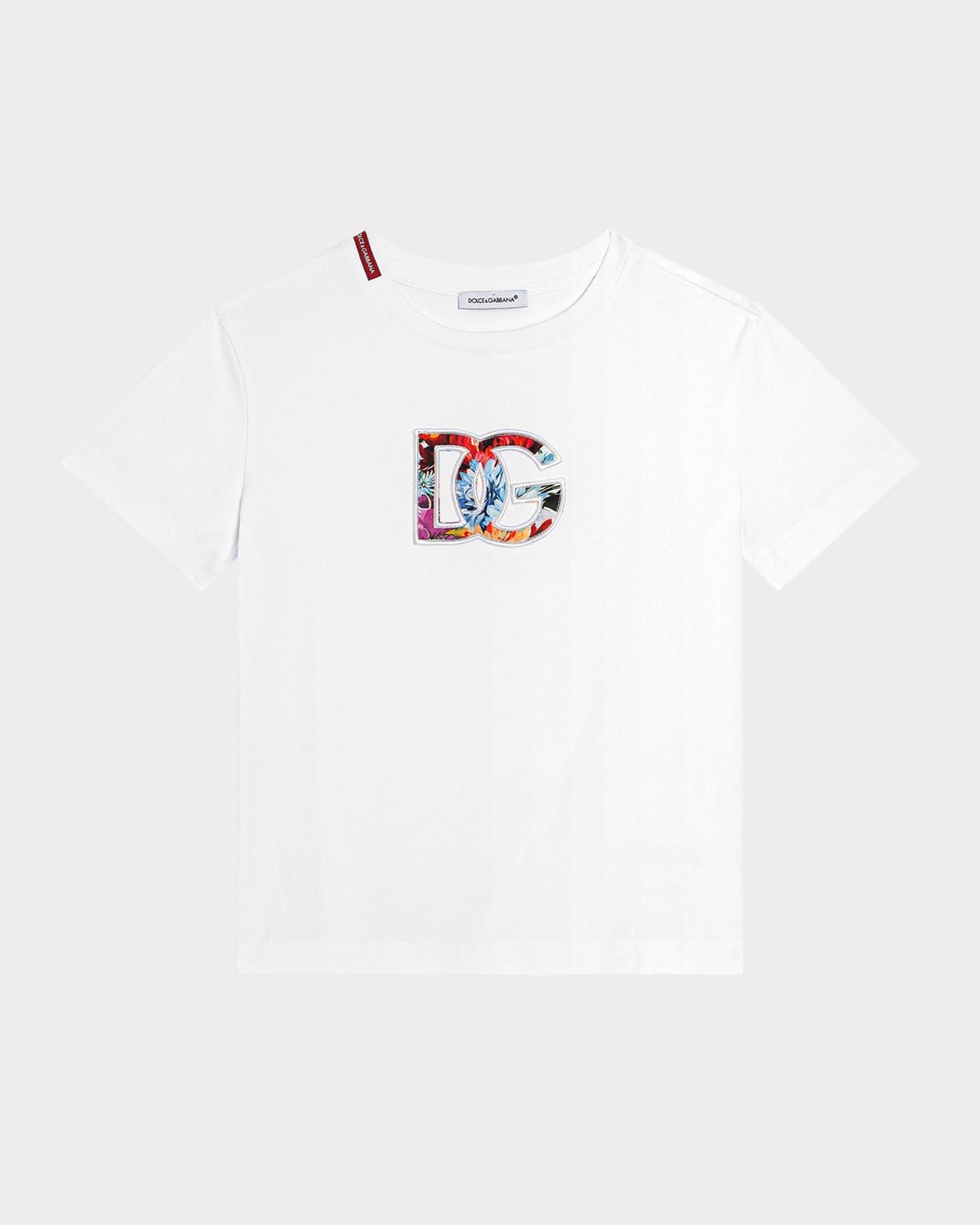 Girl & apos;s DG Floral Logo Cotton Jersey T-Shirt