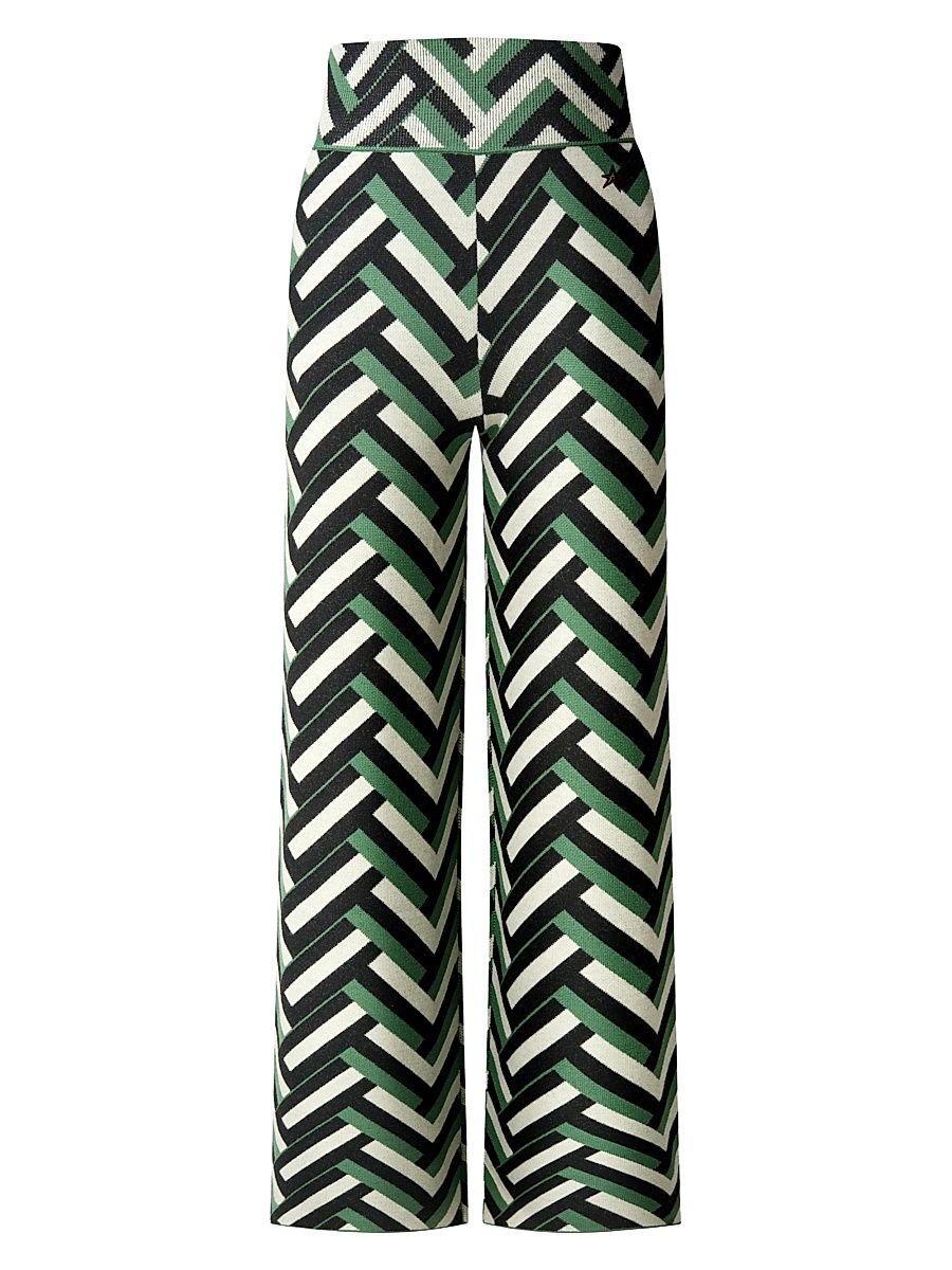 Women's Aurora High-Waist Ski Pants - Waffle Print Green - Size XL