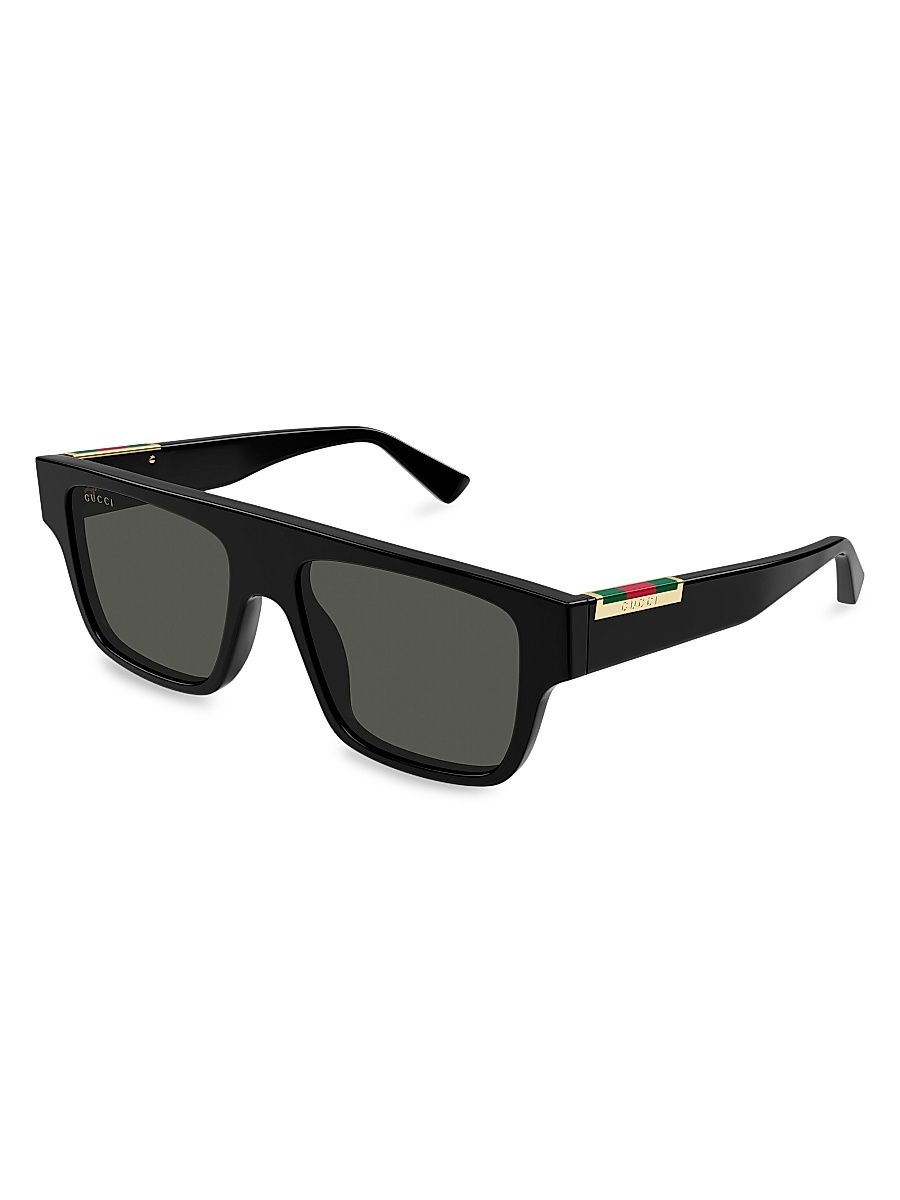 Men's Subtle Web 53MM Square Sunglasses - Black