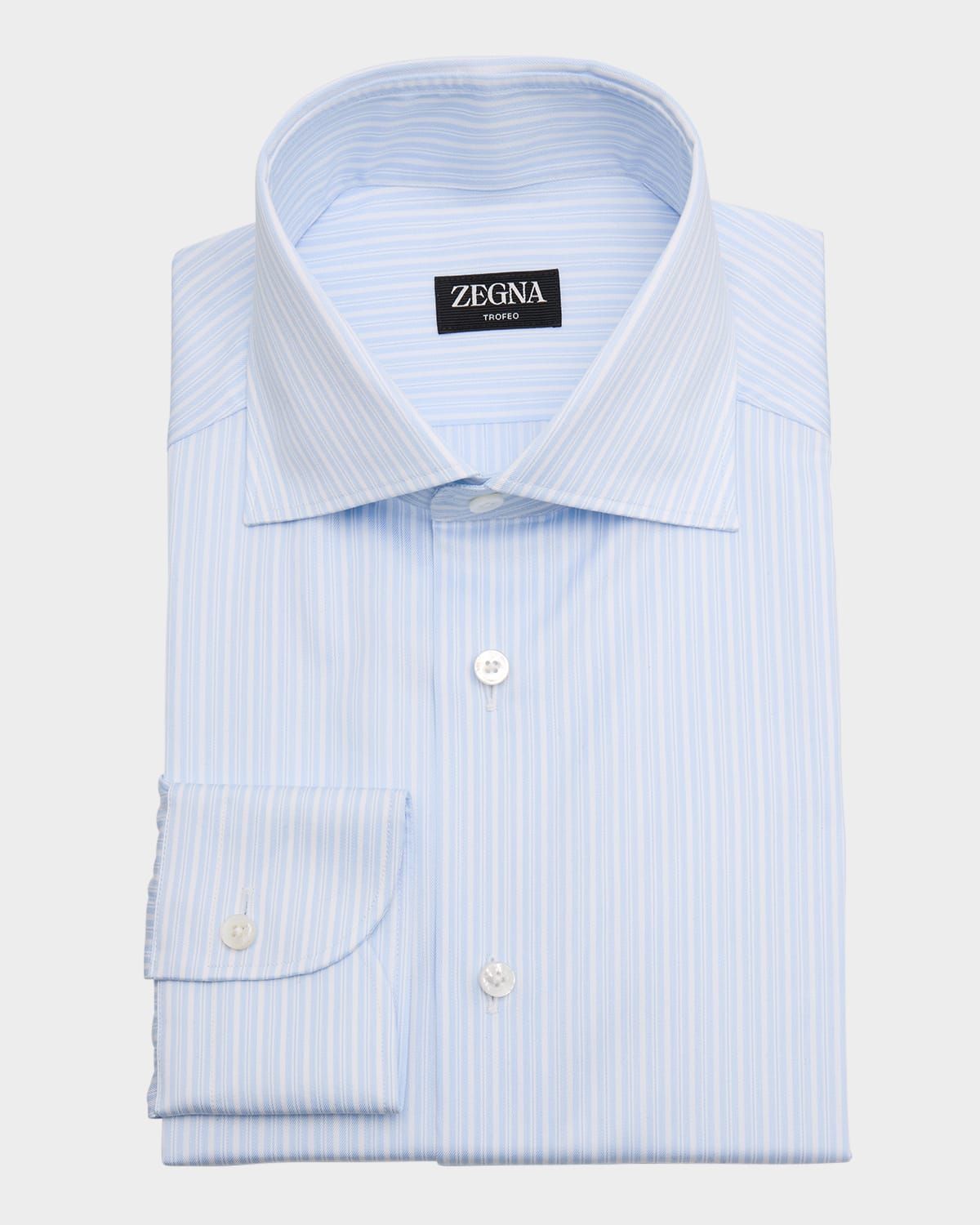 Men & apos;s Trofeo Cotton Framed Stripe Dress Shirt