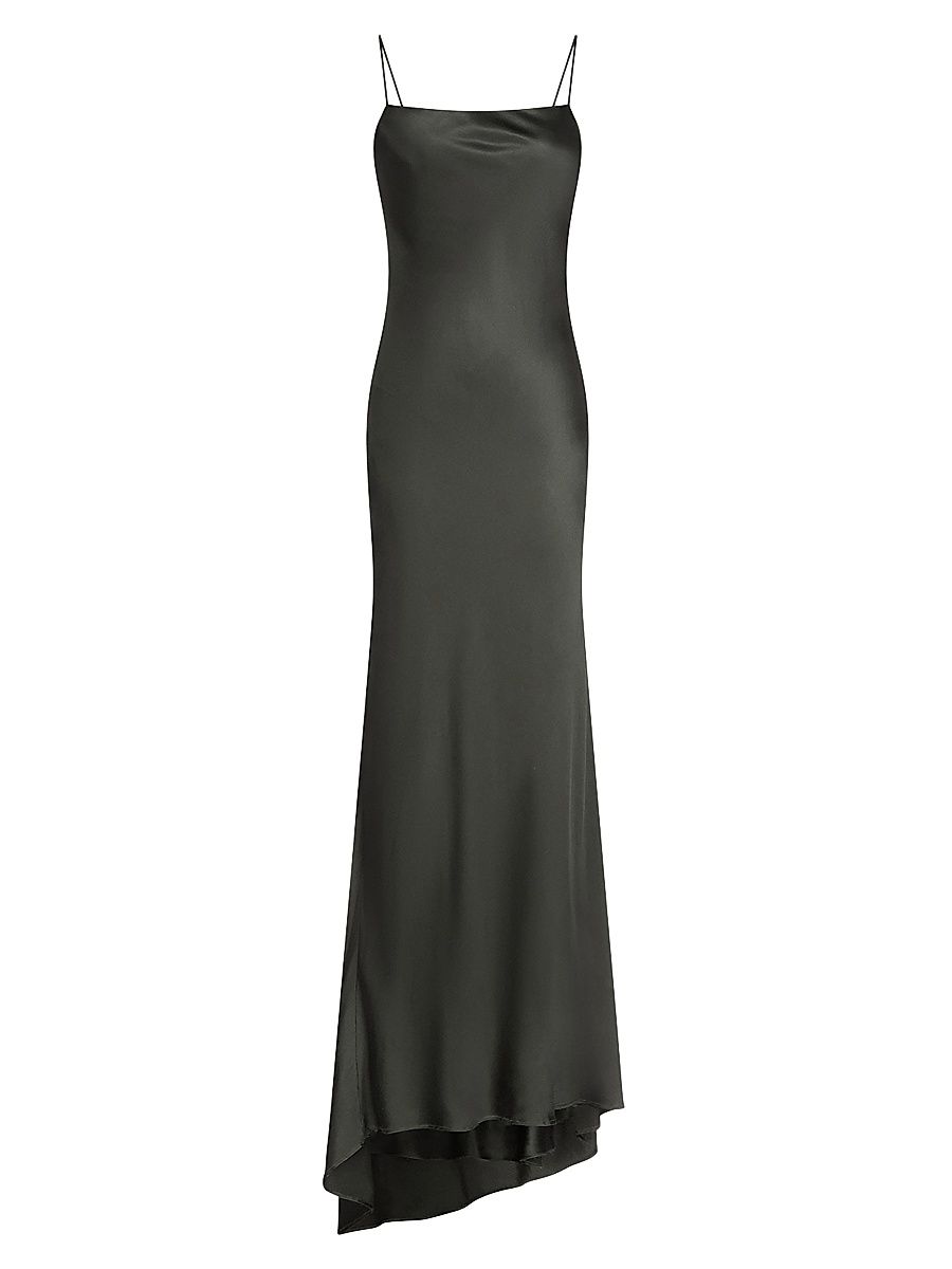 Women's Open-Back Silk Maxi Slipdress - Rosin - Size 0