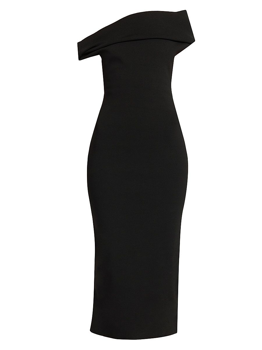 Women's Debra Off-the-Shoulder Sheath Dress - Black - Size Large