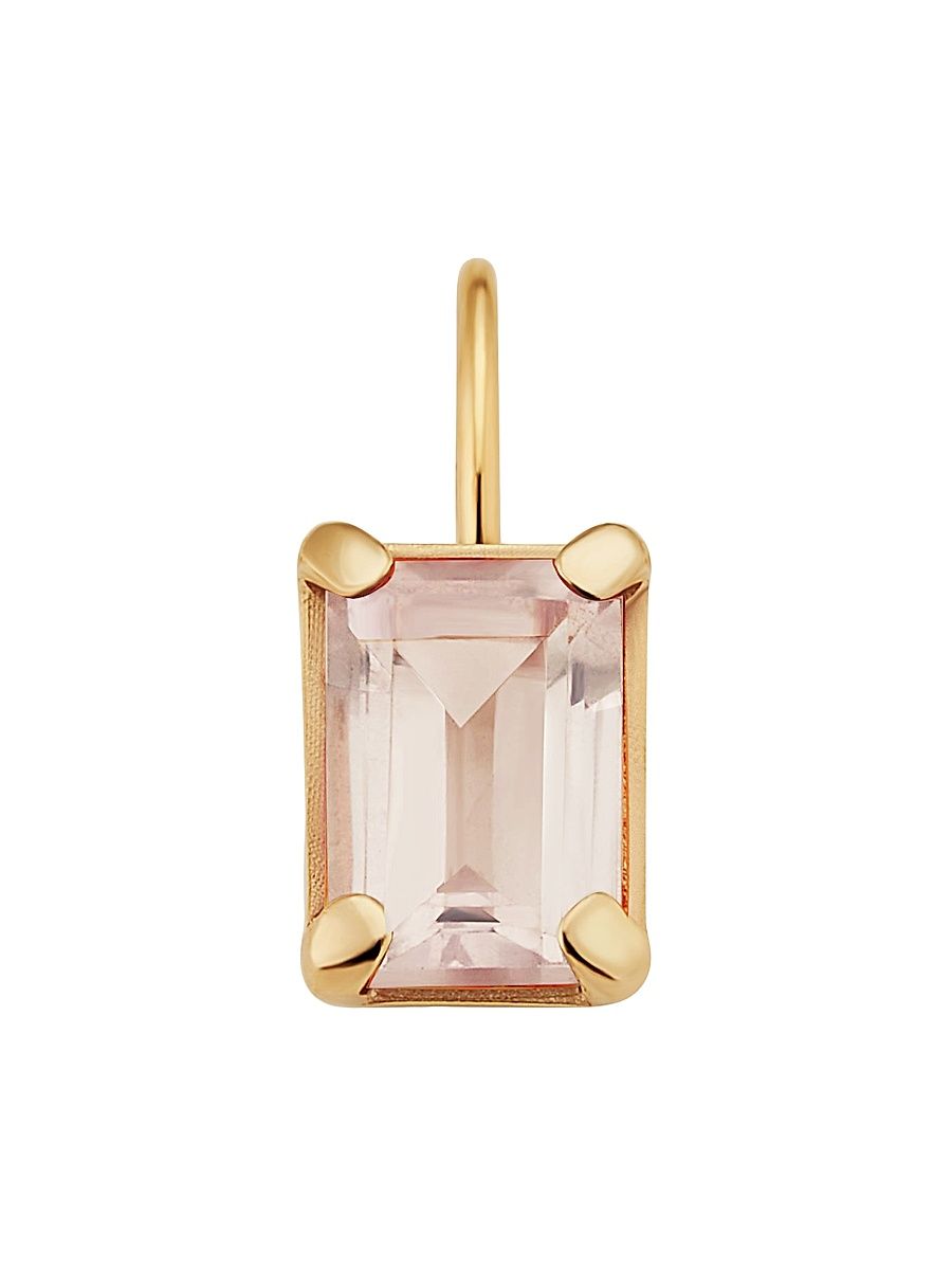 Women's 14k Yellow Gold Date Me Birthstone Pendant Charm - Pink Quartz October