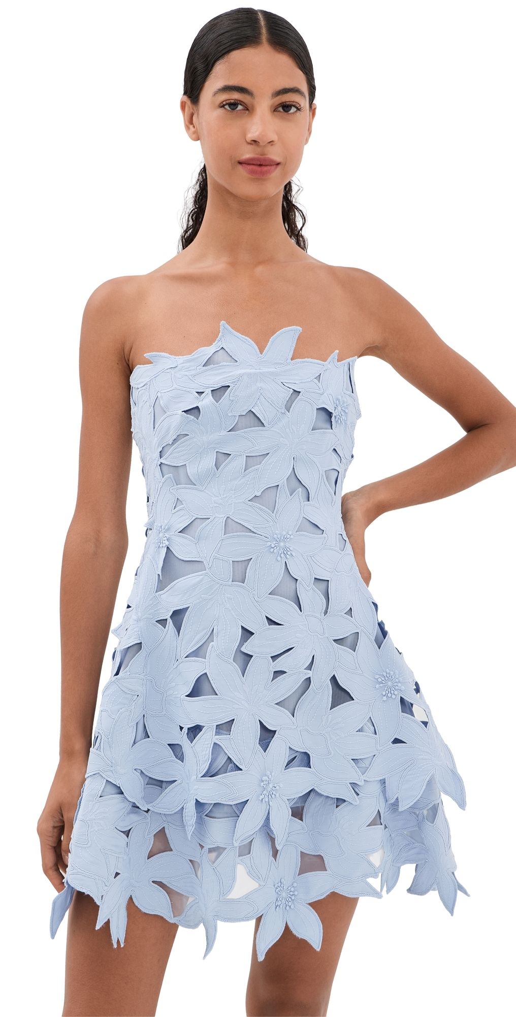SIMKHAI Miri Bustier Mini Dress PERIWINKLE SKY 14
