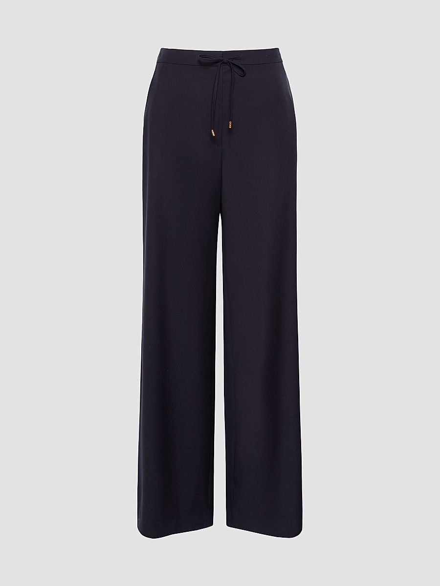 Women's Light Woollen Cloth Trousers - Navy - Size 16