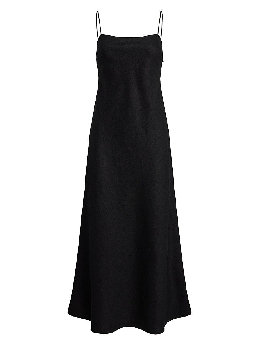 Women's Dori Linen A-Line Maxi Dress - Polo Black - Size 12