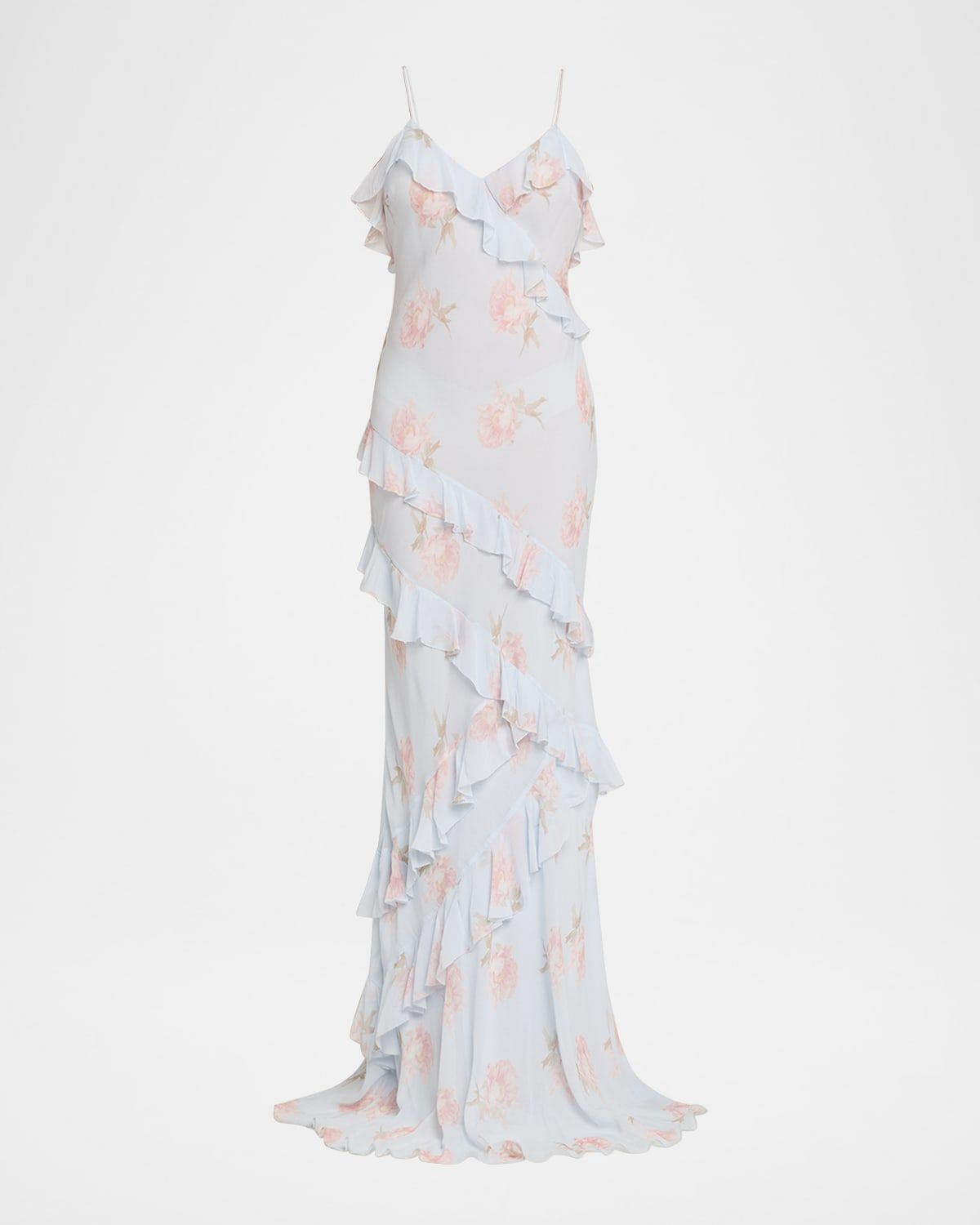 Rialto Asymmetric Ruffle Maxi Dress