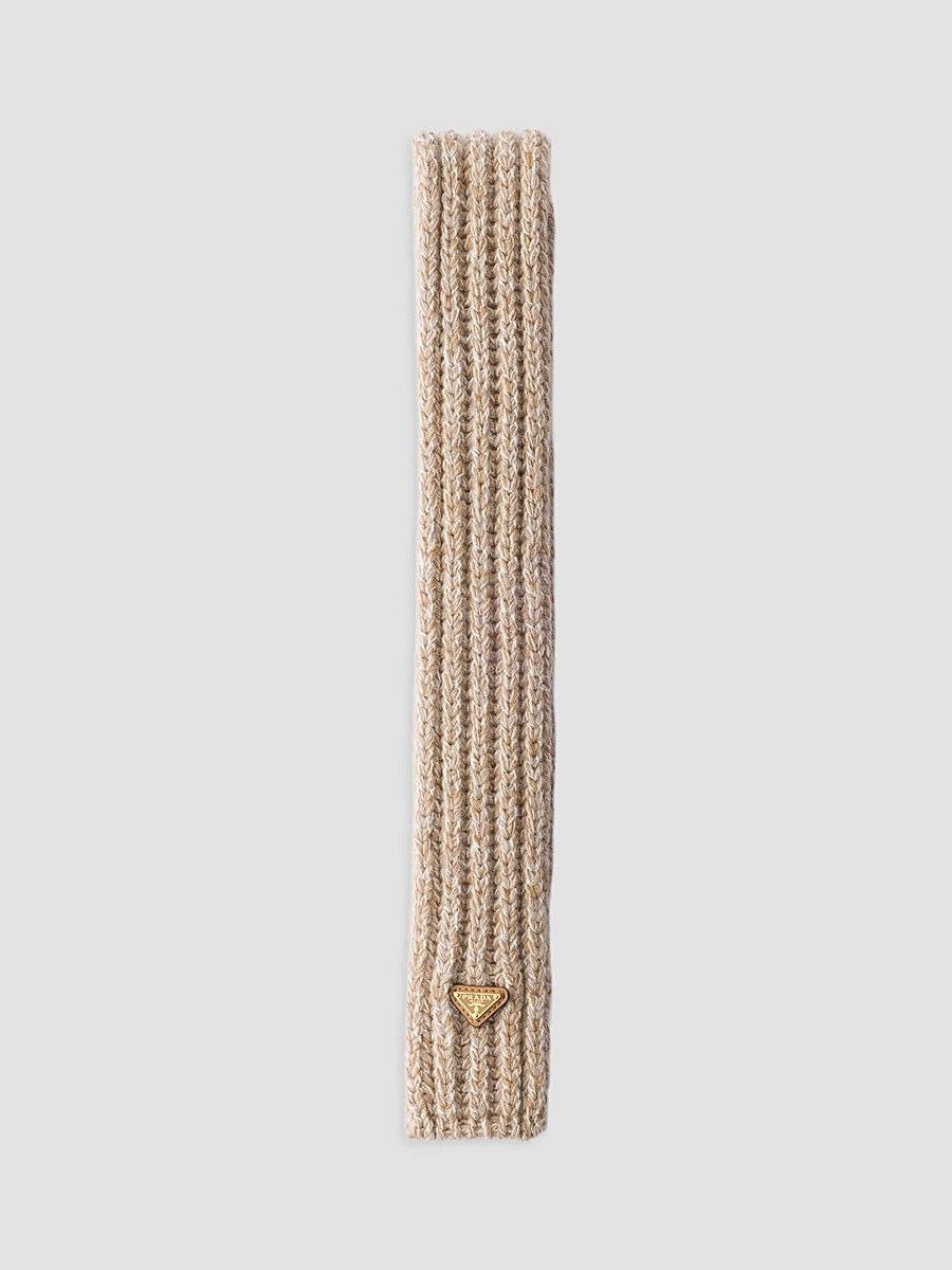 Women's Wool and Mouline Cashmere Scarf - Beige