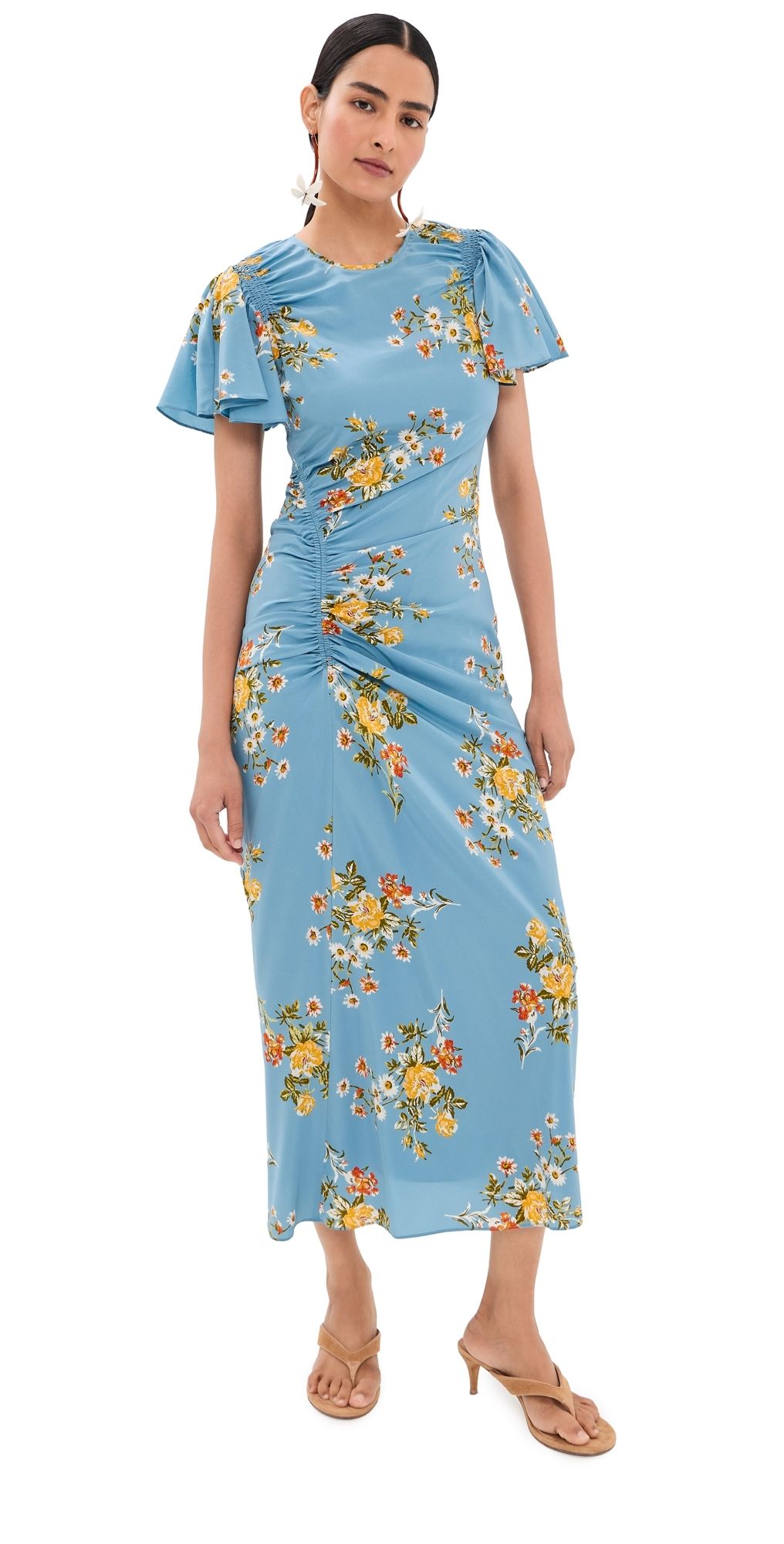 Veronica Beard Midi Huntleigh Dress Blue River Multi 4