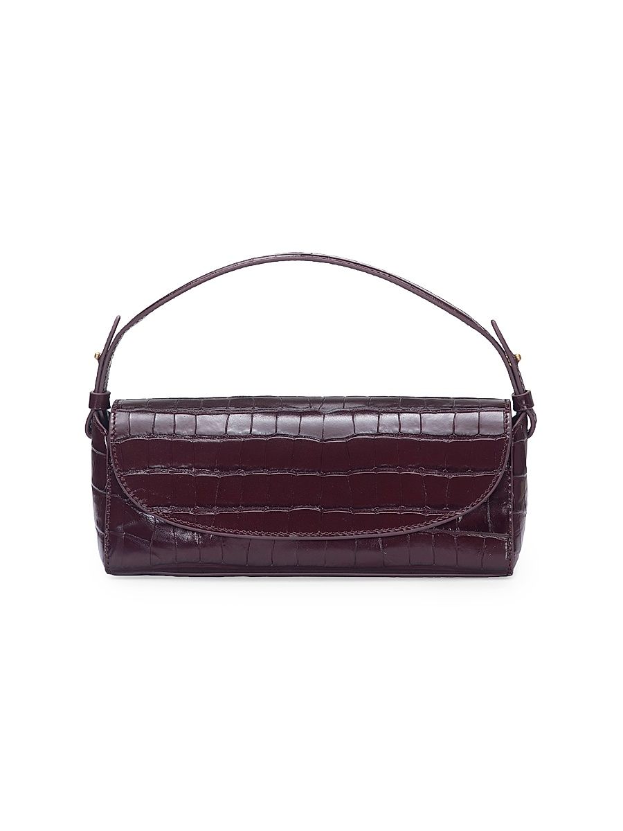 Women's Mini Sabrina Croc-Embossed Leather Top Handle Bag - Bordeaux