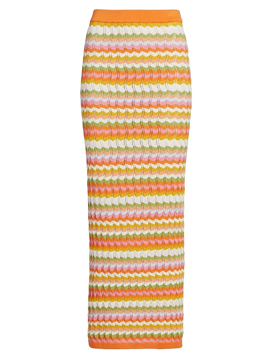 Women's Wilkins Chevron Knit Maxi Skirt - Rainbow Multi - Size XS