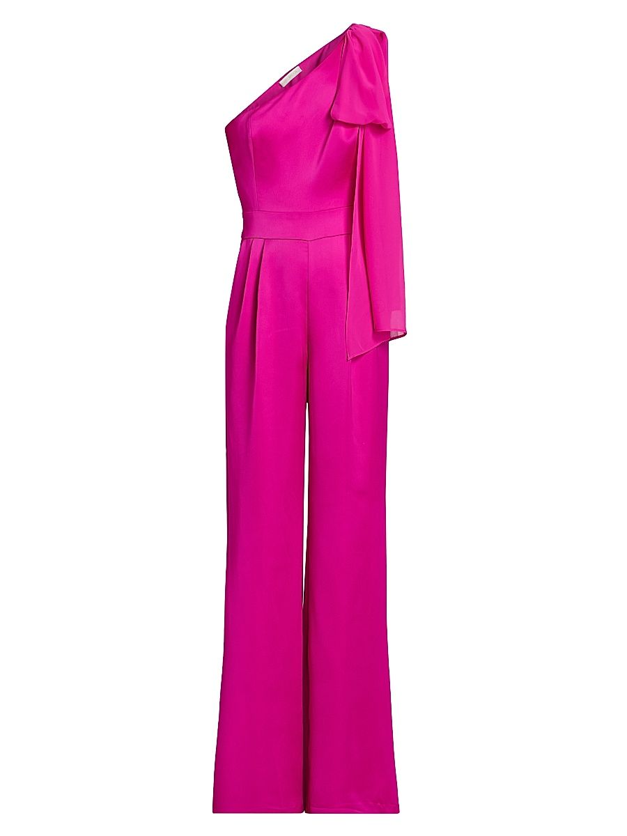 Women's Genny One-Shoulder Jumpsuit - Fiesta Pink - Size 16