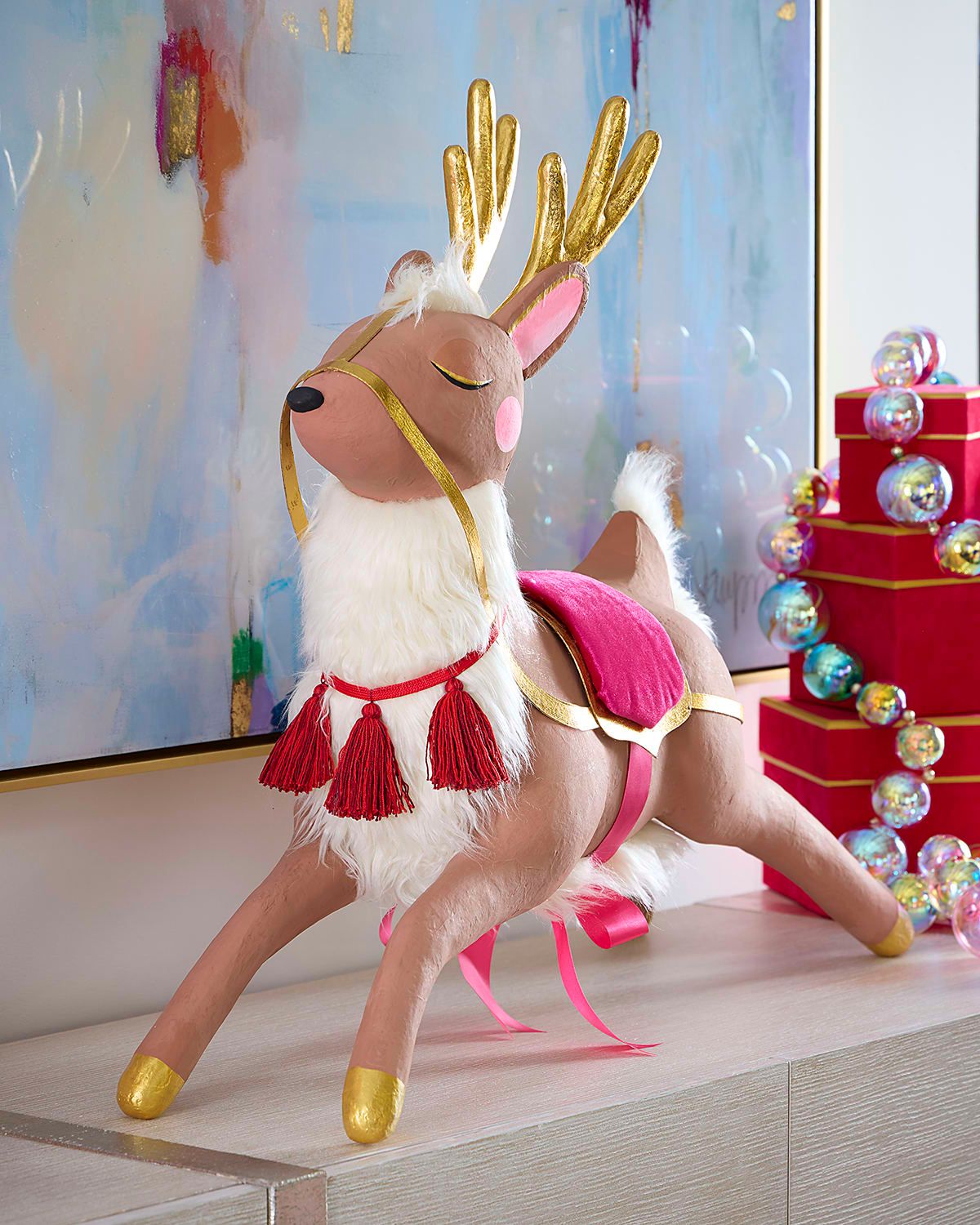 Papa Noel & apos;s Reindeer 32" Tabletop Christmas Decor