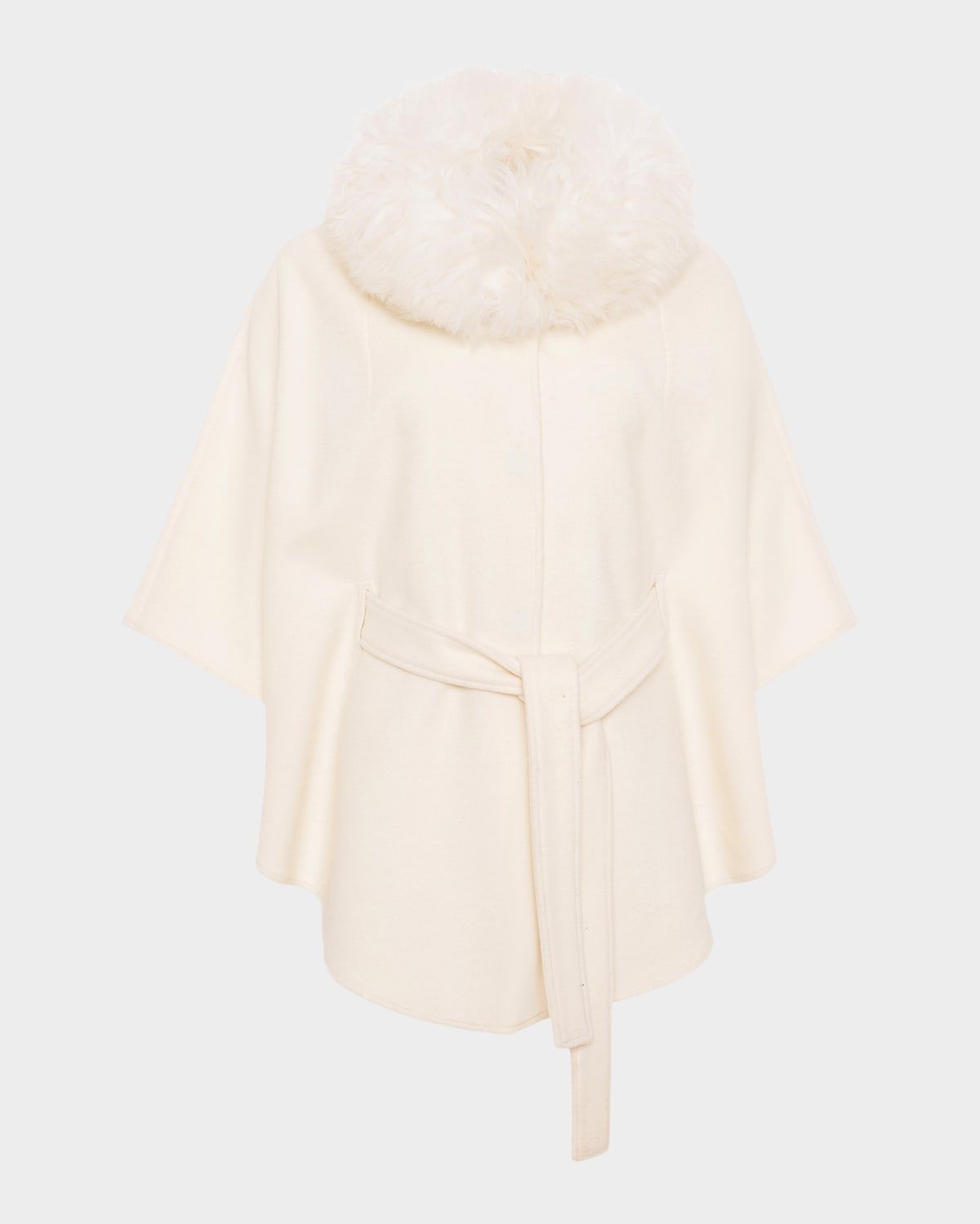 Select Wool Belted Cape with Select Lamb Collar