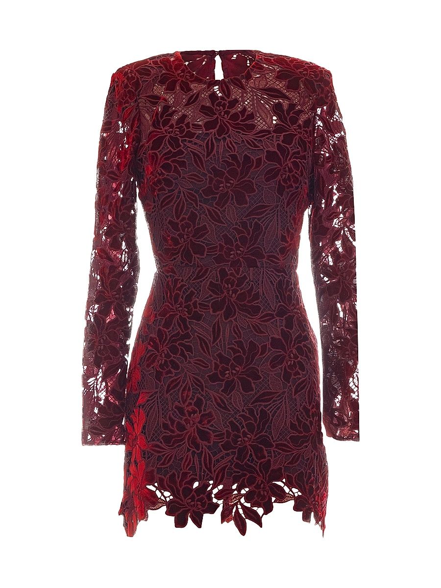 Women's Stassi Lace Cocktail Minidress - Oxblood - Size XXL