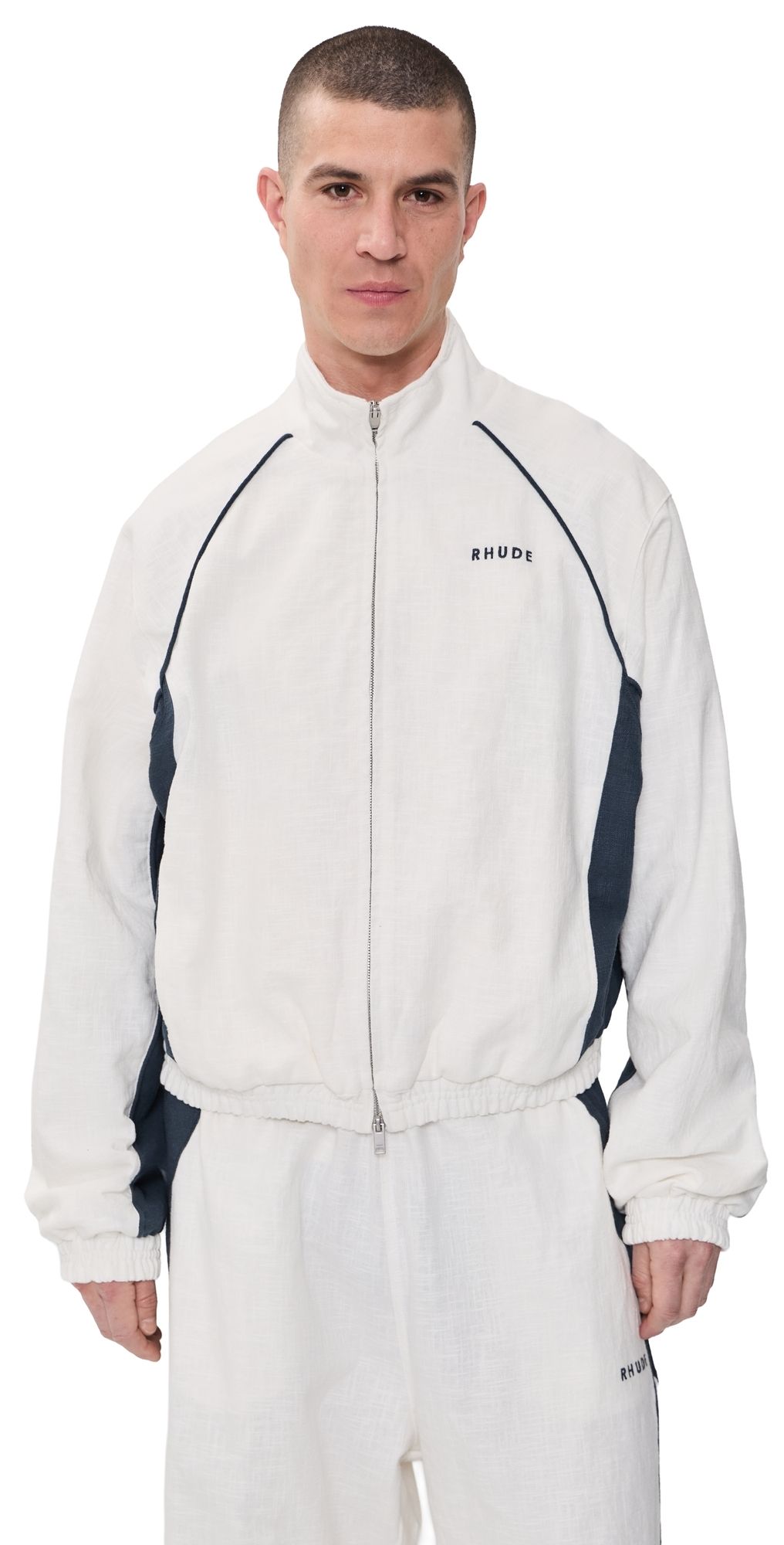 Rhude Ramona Piping Track Jacket White/Navy S