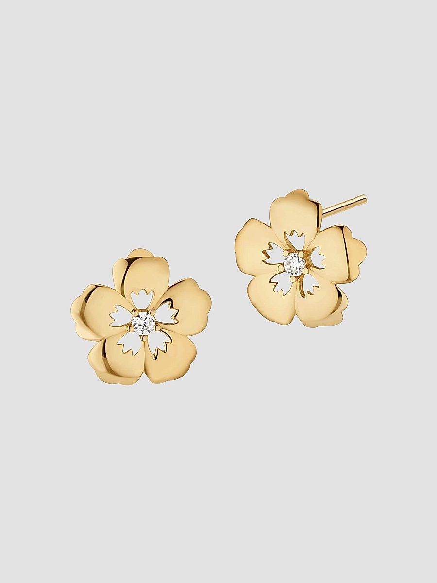 Women's Sakura Studs in 14K Yellow Gold - Gold