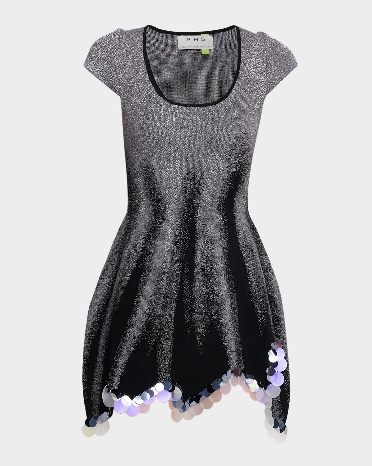 Zingel Reflective Wavy-Hem Mini Dress