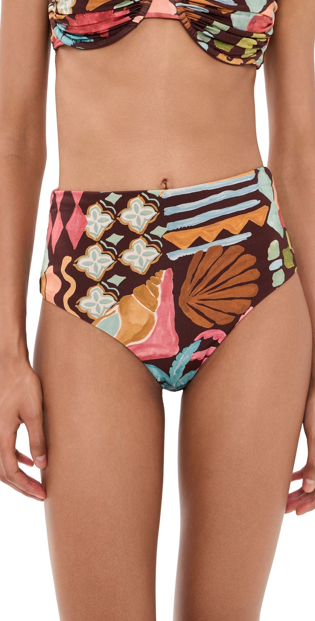 MINKPINK Isola High Waisted Bikini Bottoms Cocoa Coast L