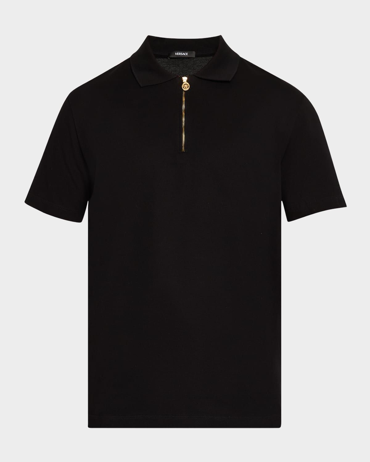 Men & apos;s Medusa Zip Pique Polo Shirt