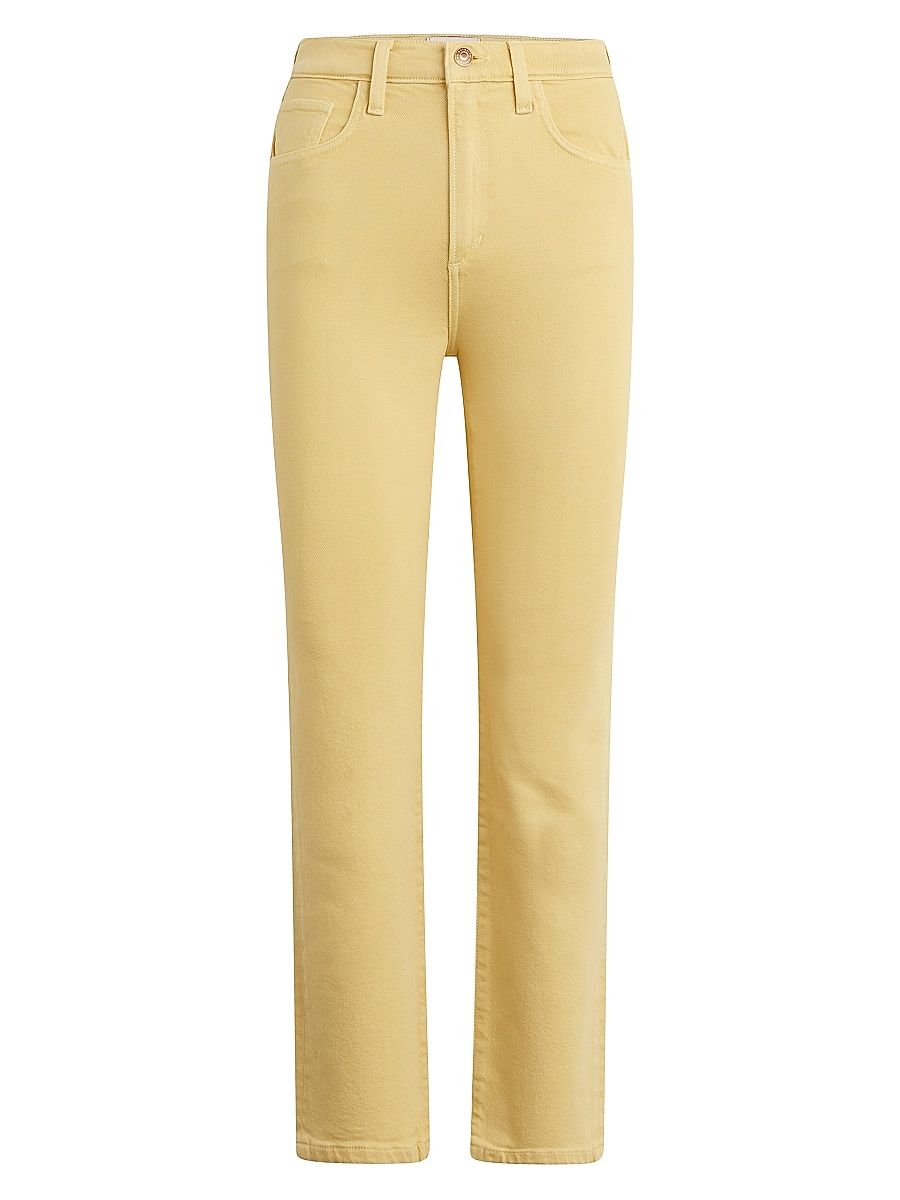 Women's Valentina Cotton Denim High-Rise Straight Jeans - Golden - Size 29