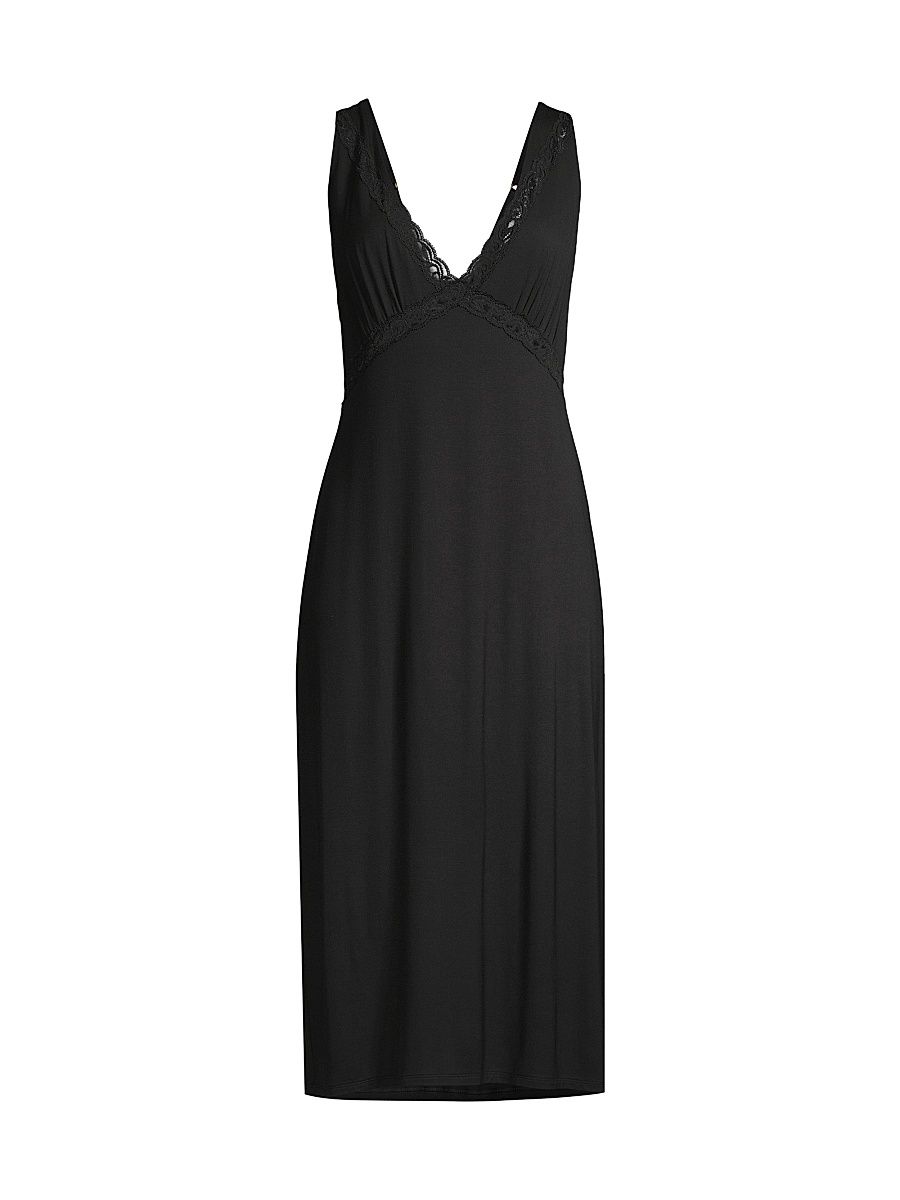 Women's Feathers Essentials Slip Midi-Dress - Black - Size Small