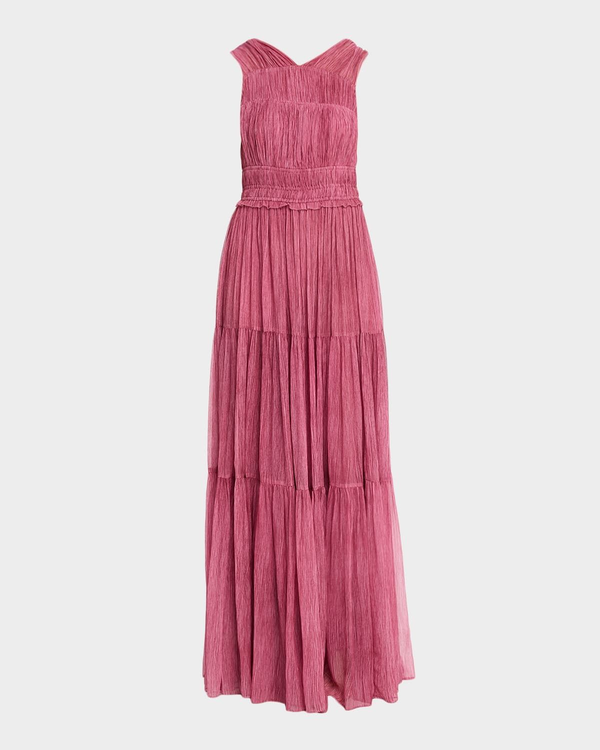 Freesia Sleeveless Silk Chiffon Gown