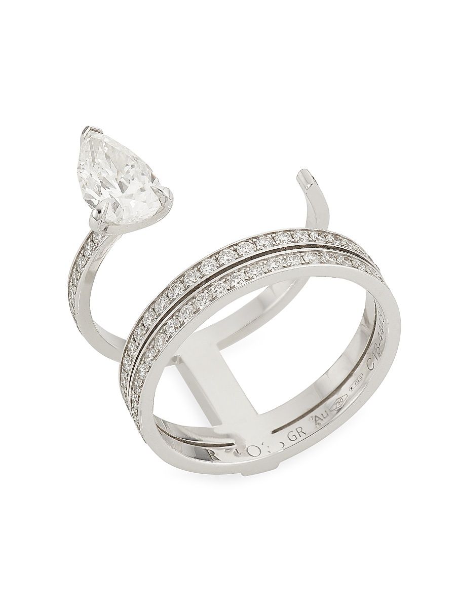 Women's Serti Sur Vide 18K Gold & 1.99 TCW Diamond Ring - White Gold - Size 7.25