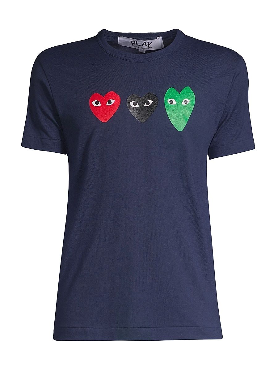 Women's Three Heart Logo T-Shirt - Navy - Size XS