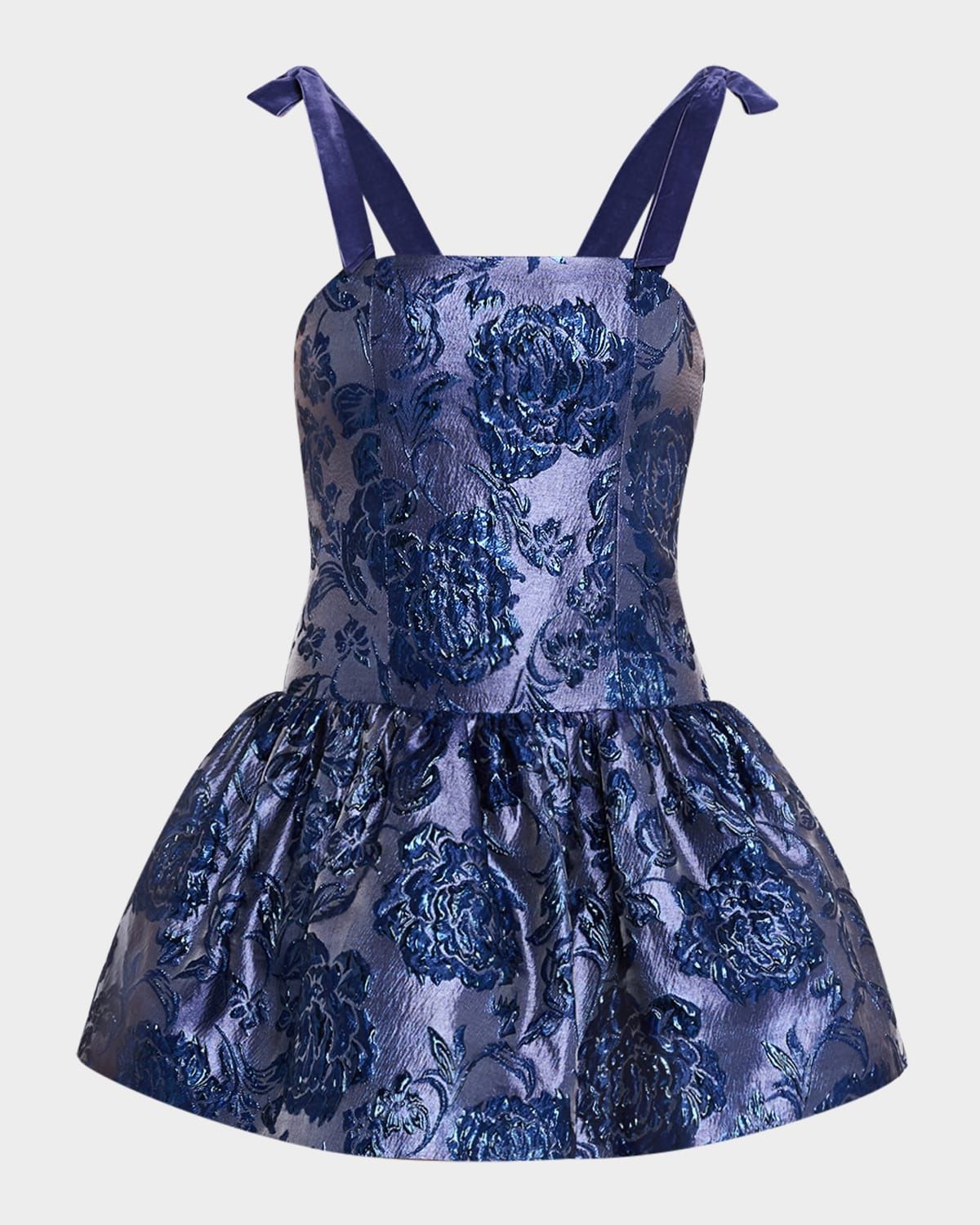 Maryann Tie-Shoulder Drop-Waist Mini Dress