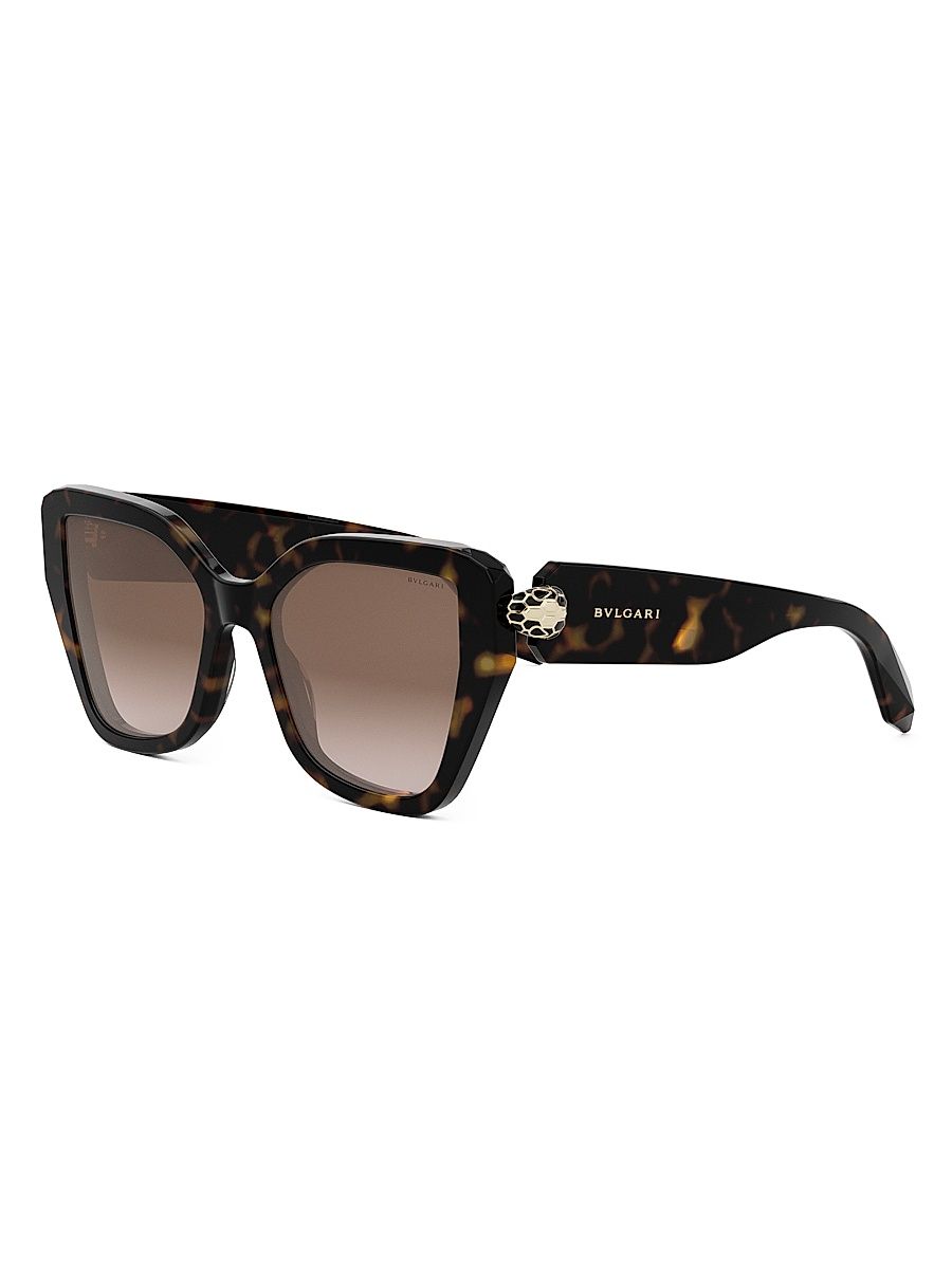 Women's Serpenti 53MM Butterfly Sunglasses - Dark Havana Gradient Brown