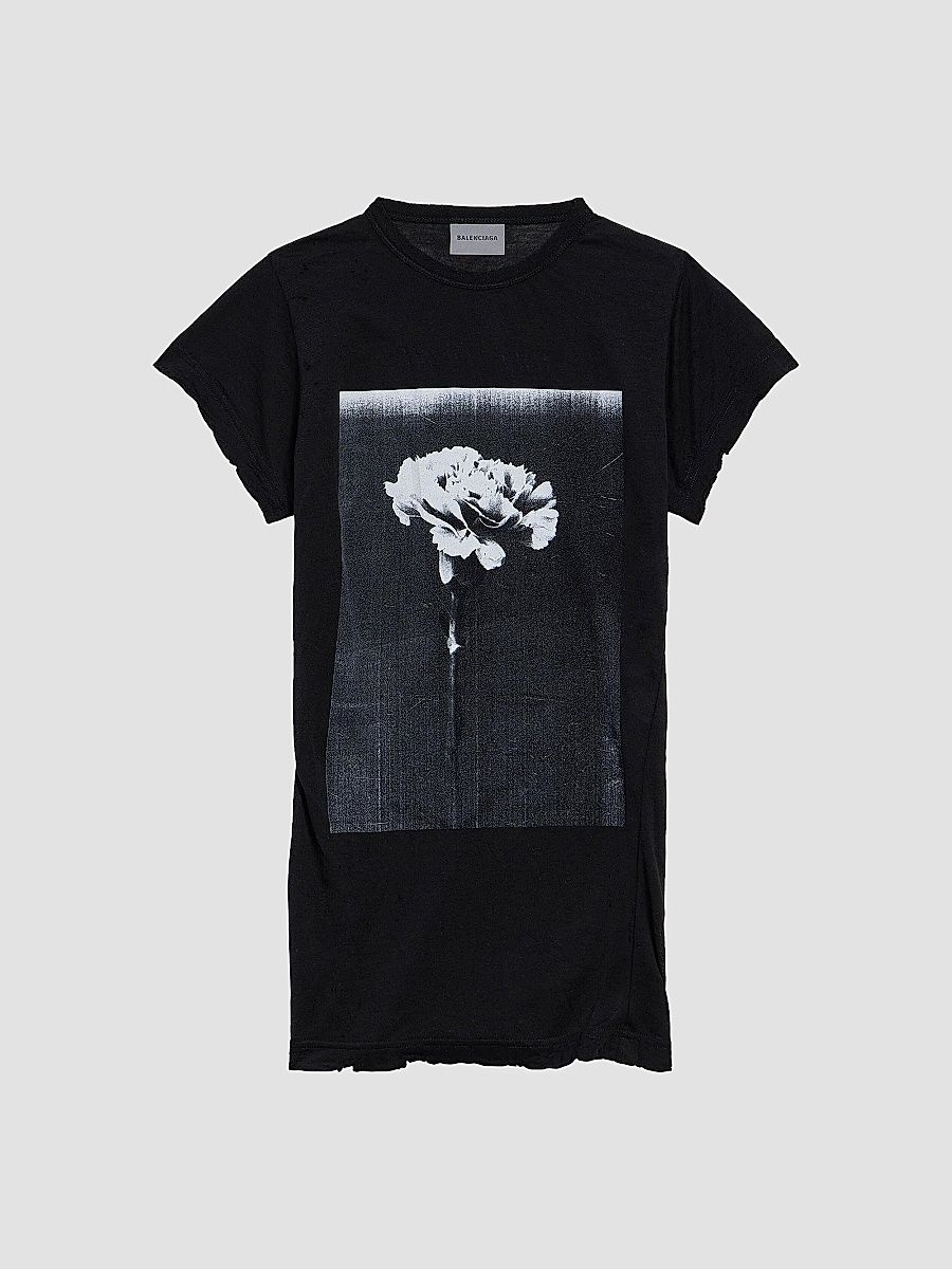 Balenciaga Women's The Song of The Highest Tower Small Fit T-Shirt - Black - Size Small
