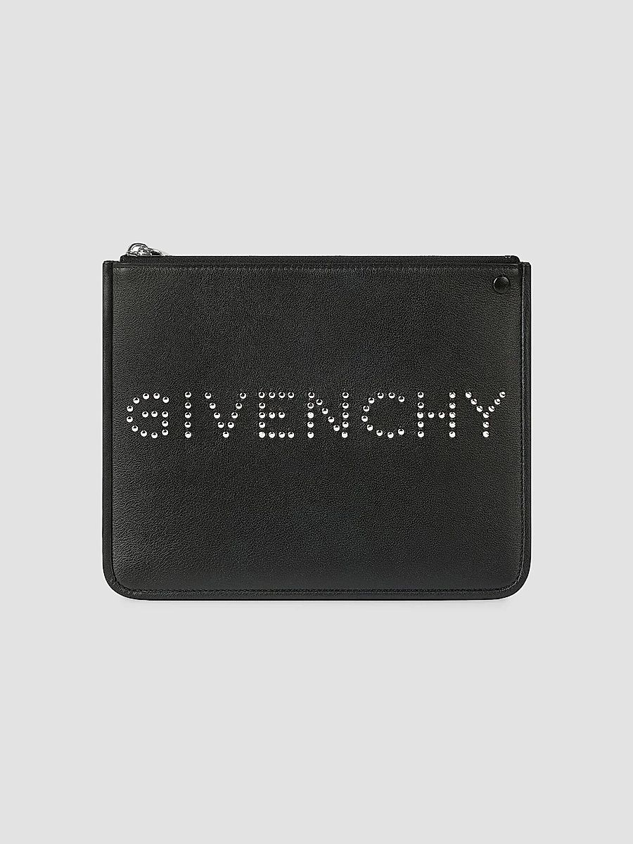 Givenchy Men's Cargo Pouch in Leather with Studs - Black