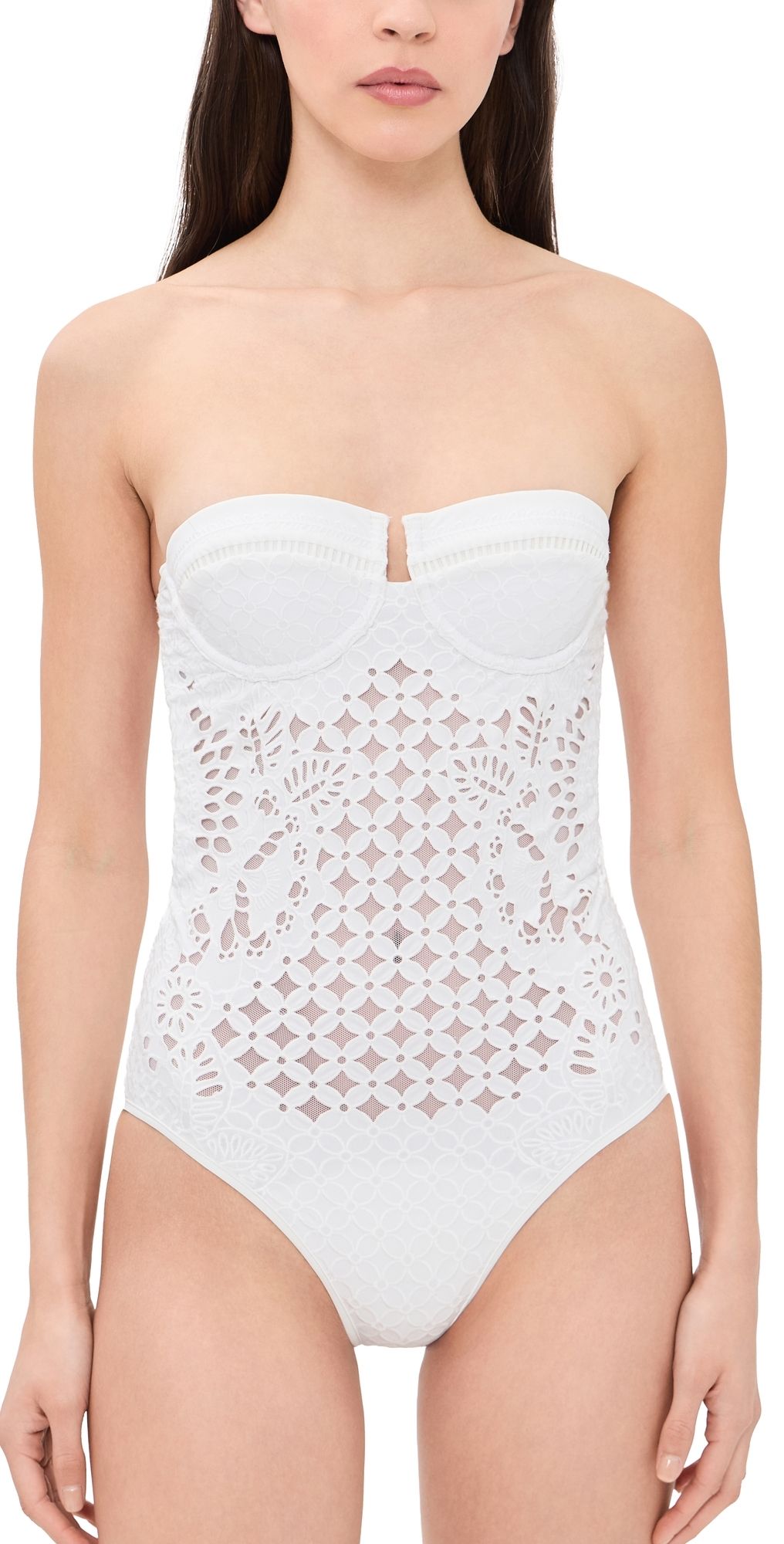 Zimmermann Indra Embroidery One Piece Ivory 0 C/D