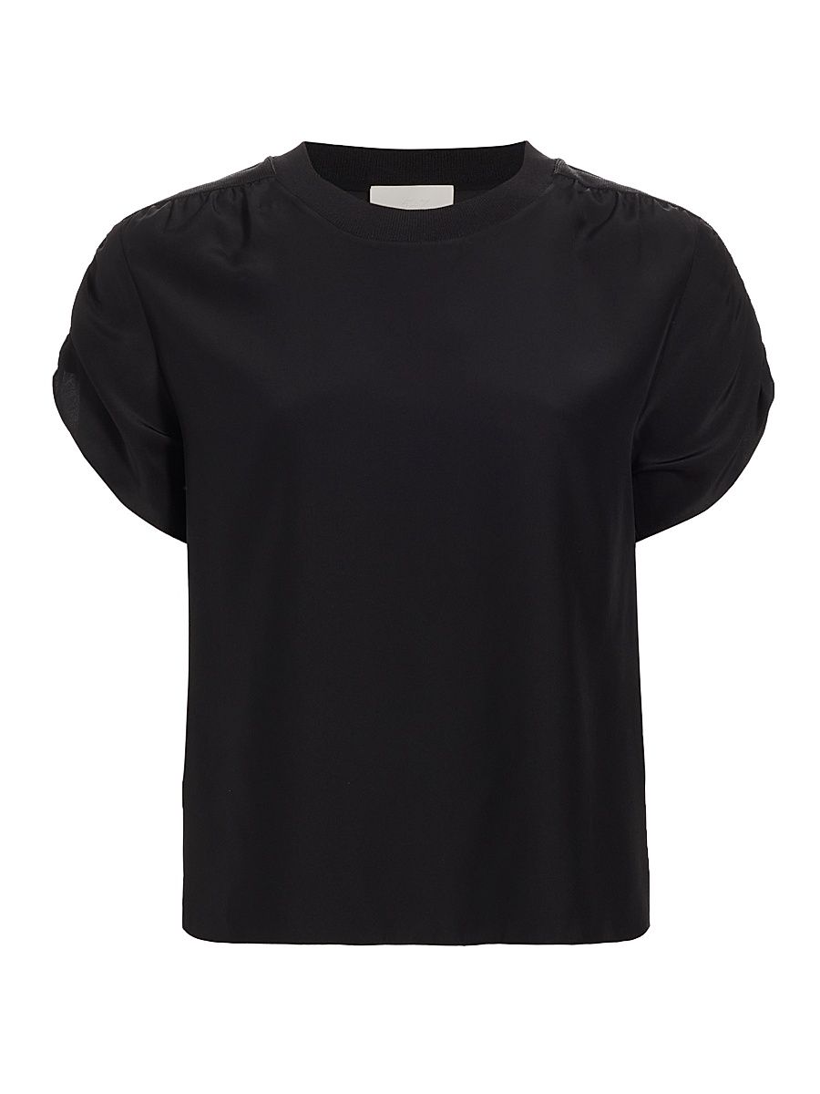 Women's Lorainne Silk T-Shirt - Black - Size Large