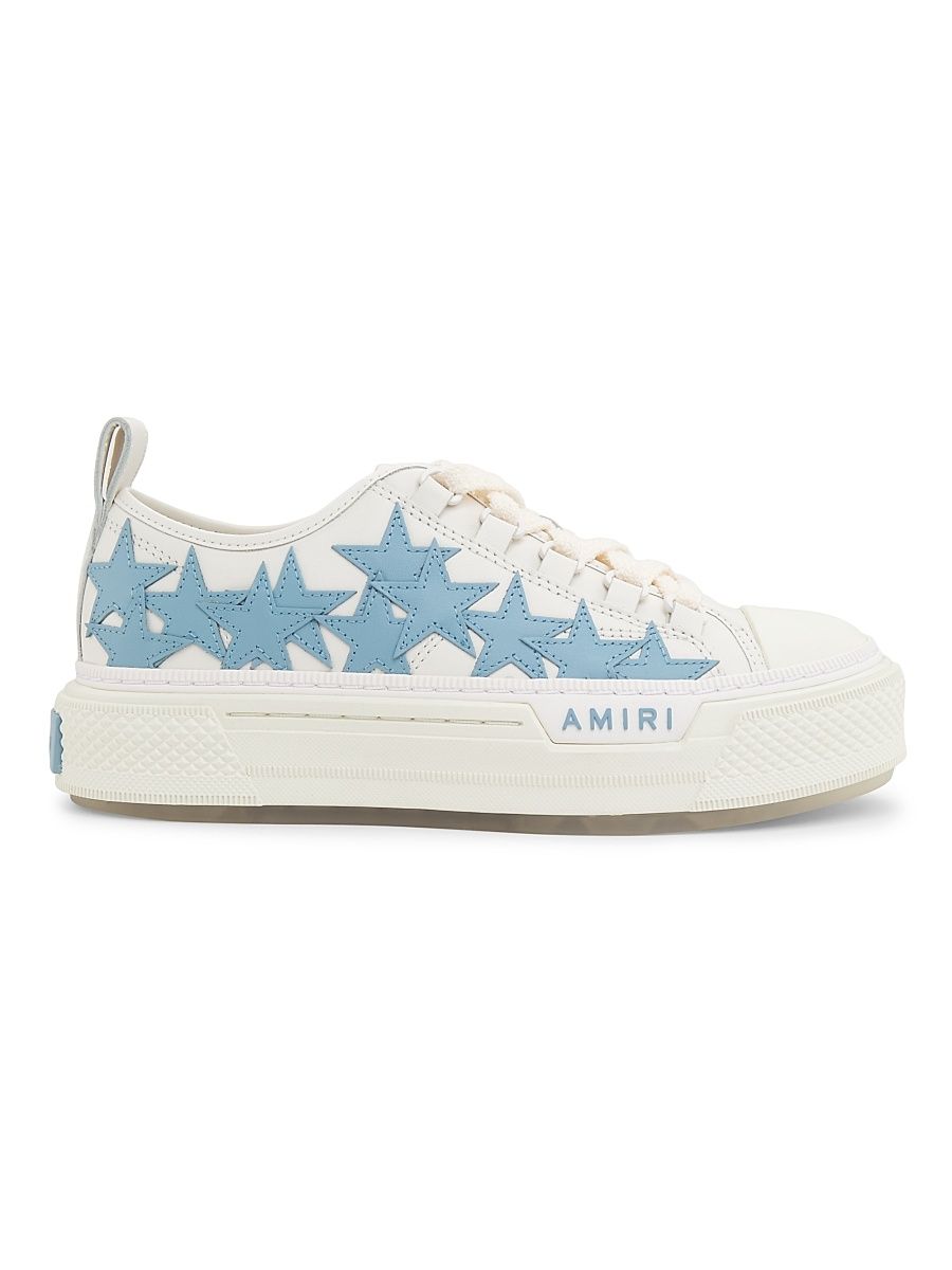 Women's Stars Court Leather Low-Top Sneakers - Ocean Sky - Size 7