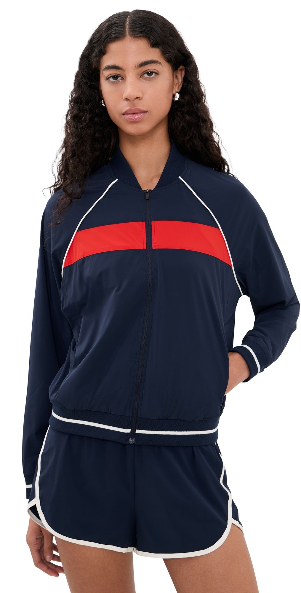 Splits59 Maci Woven Nylon Jacket INDIGO/LOTUS RED L