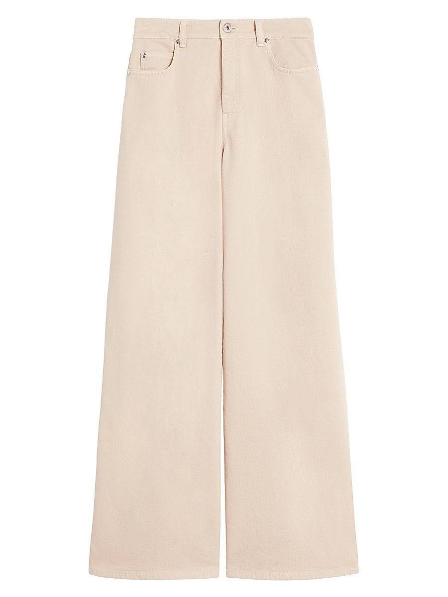 Women's Cotton Drill Wide Leg Jeans - Sand - Size 16