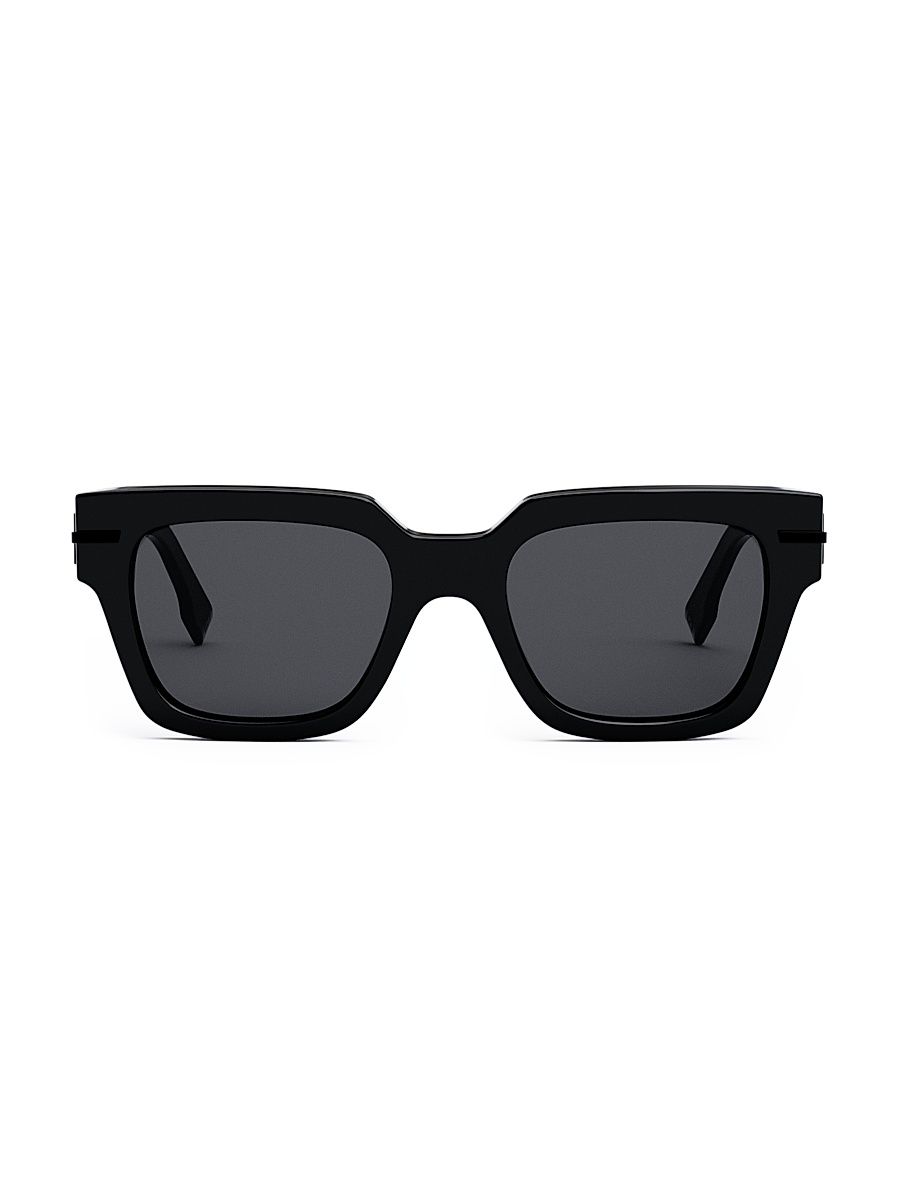 Men's Fendigraphy 51MM Rectangular Sunglasses - Shiny Black
