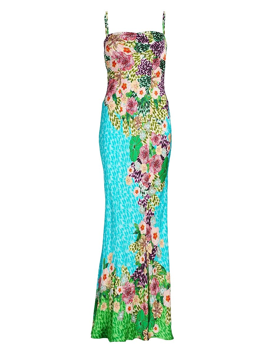 Women's Renee Printed Maxi Dress - Plumeria Trellis Plmt - Size 12