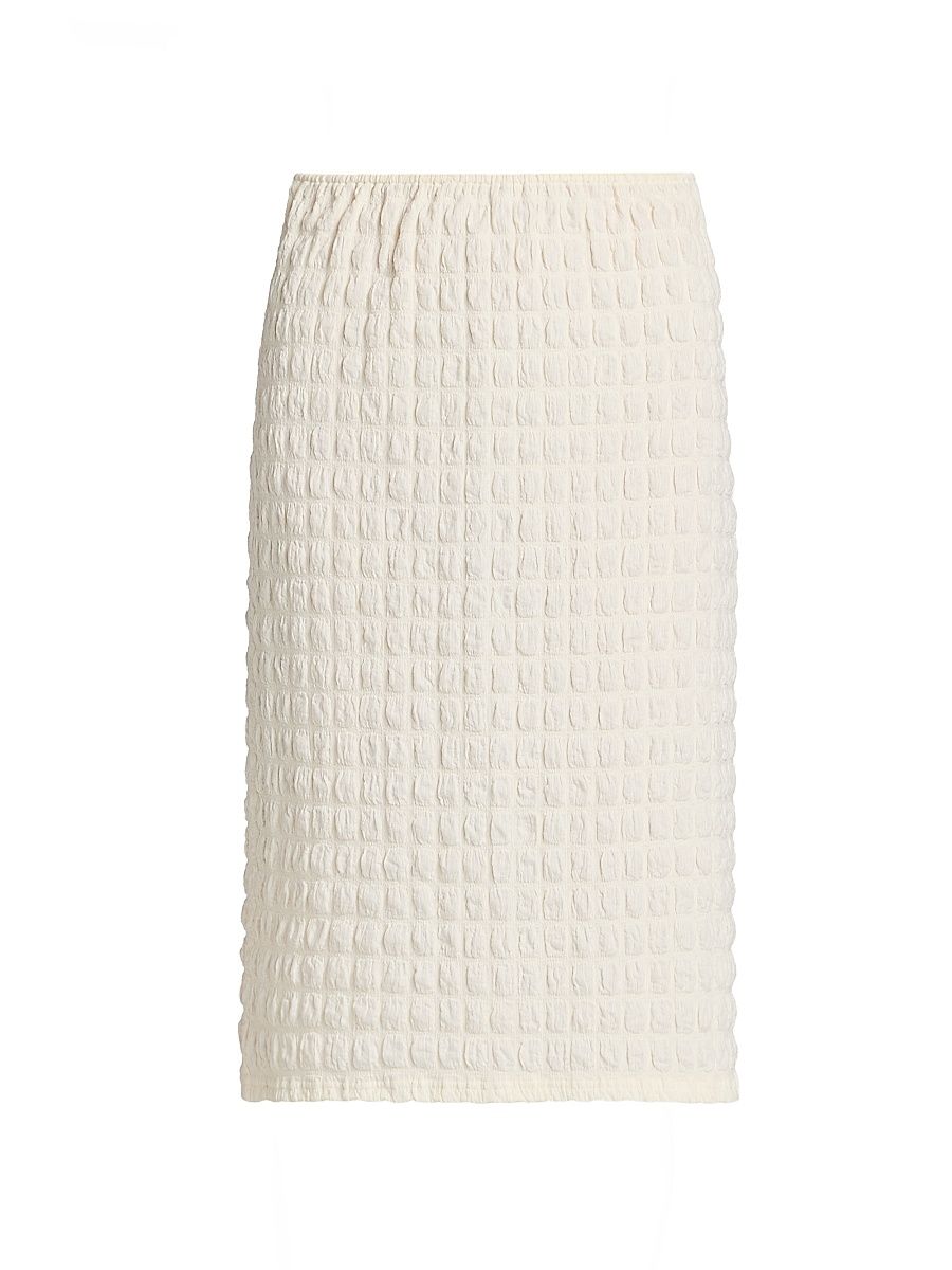 Women's Lori Textured Pencil Skirt - Off White - Size Large