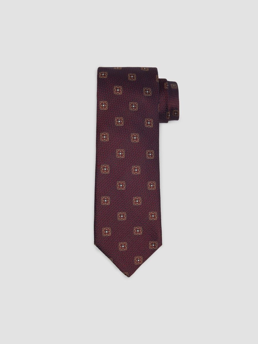 Canali Men's Spaced Medallion Silk Tie - Red
