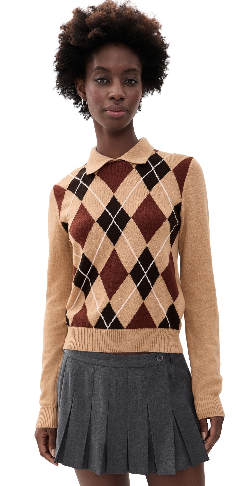 MSGM Argyle Sweater Clay XL