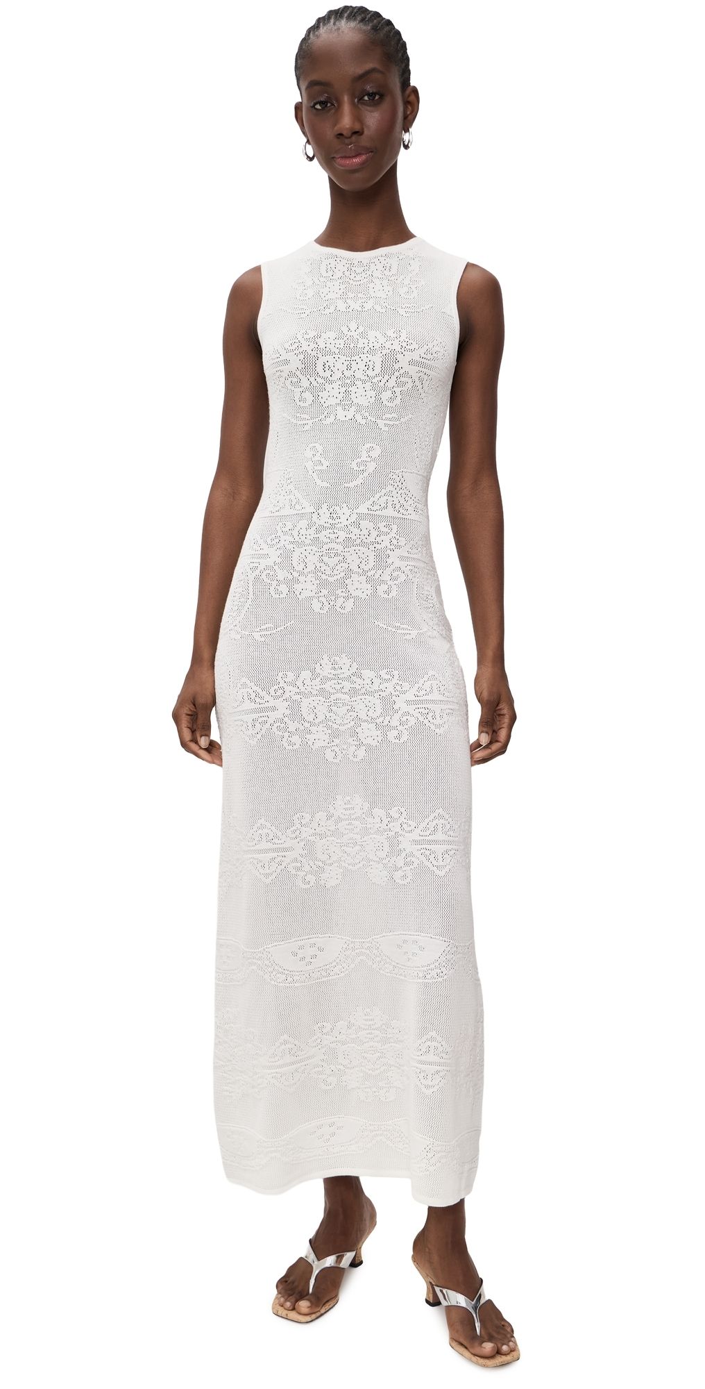 ALIGNE Ashley Crochet Knit Dress Ivory XS